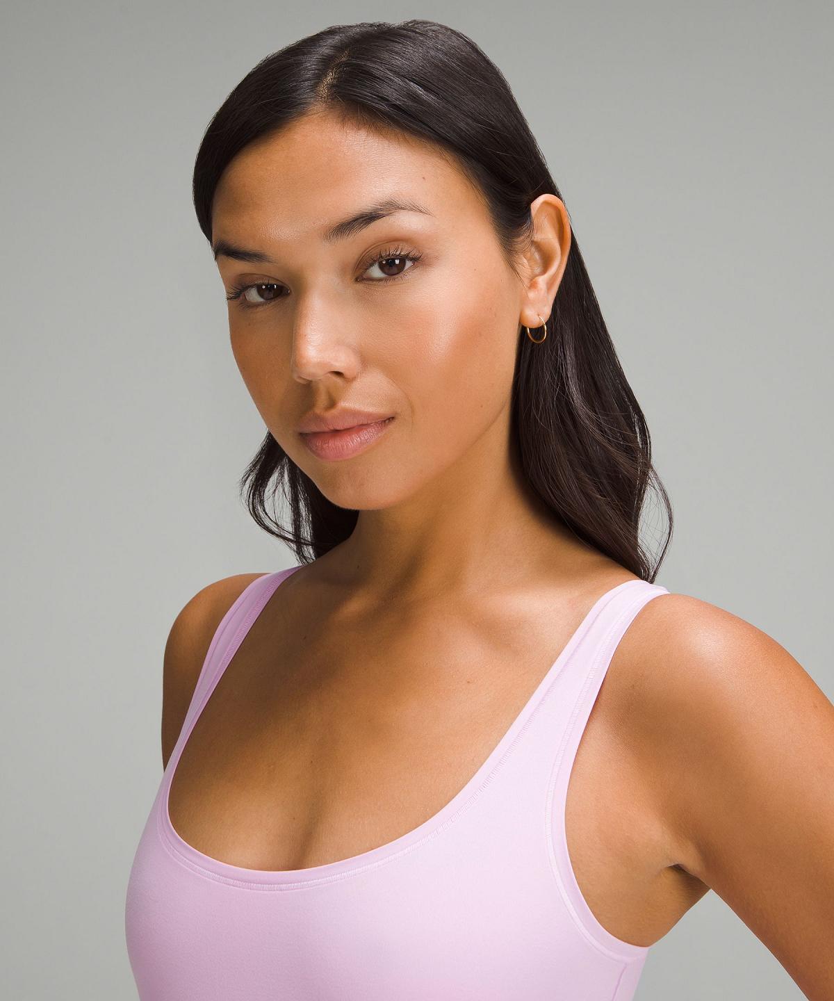 Pink Women Lululemon Wundermost Ultra-Soft Nulu Square-Neck Sleeveless Bodysuit | AU_LuLu11002