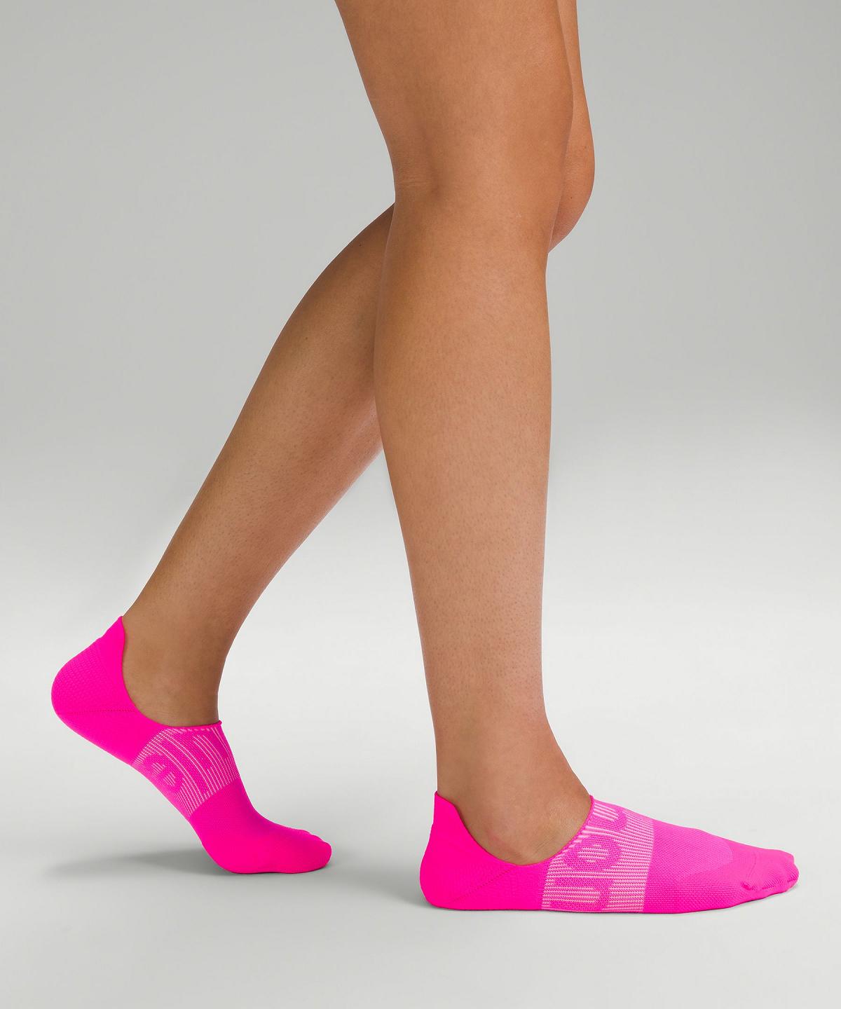 Pink / White / Yellow Women Lululemon Power Stride No-Showwith Active Grip Socks | AU_LuLu70798