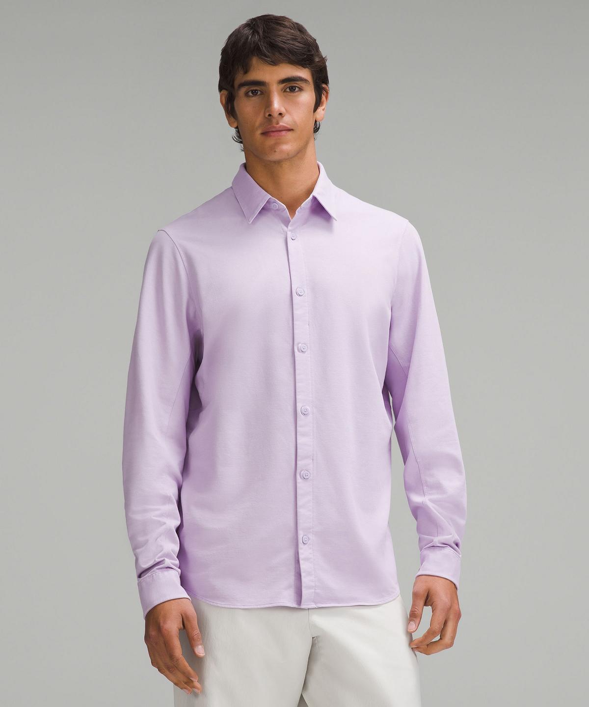 Purple Men Lululemon Commission Long-Sleeve Button Down Shirts | AU_LuLu37348