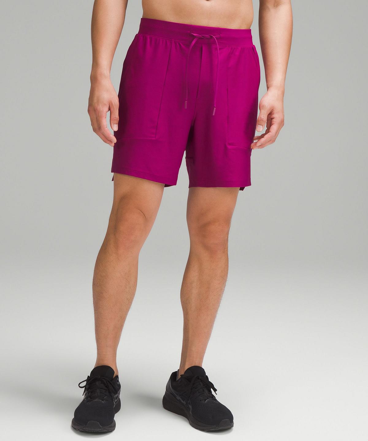 Purple Men Lululemon License to Train Linerless 7" Shorts | AU_LuLu97117