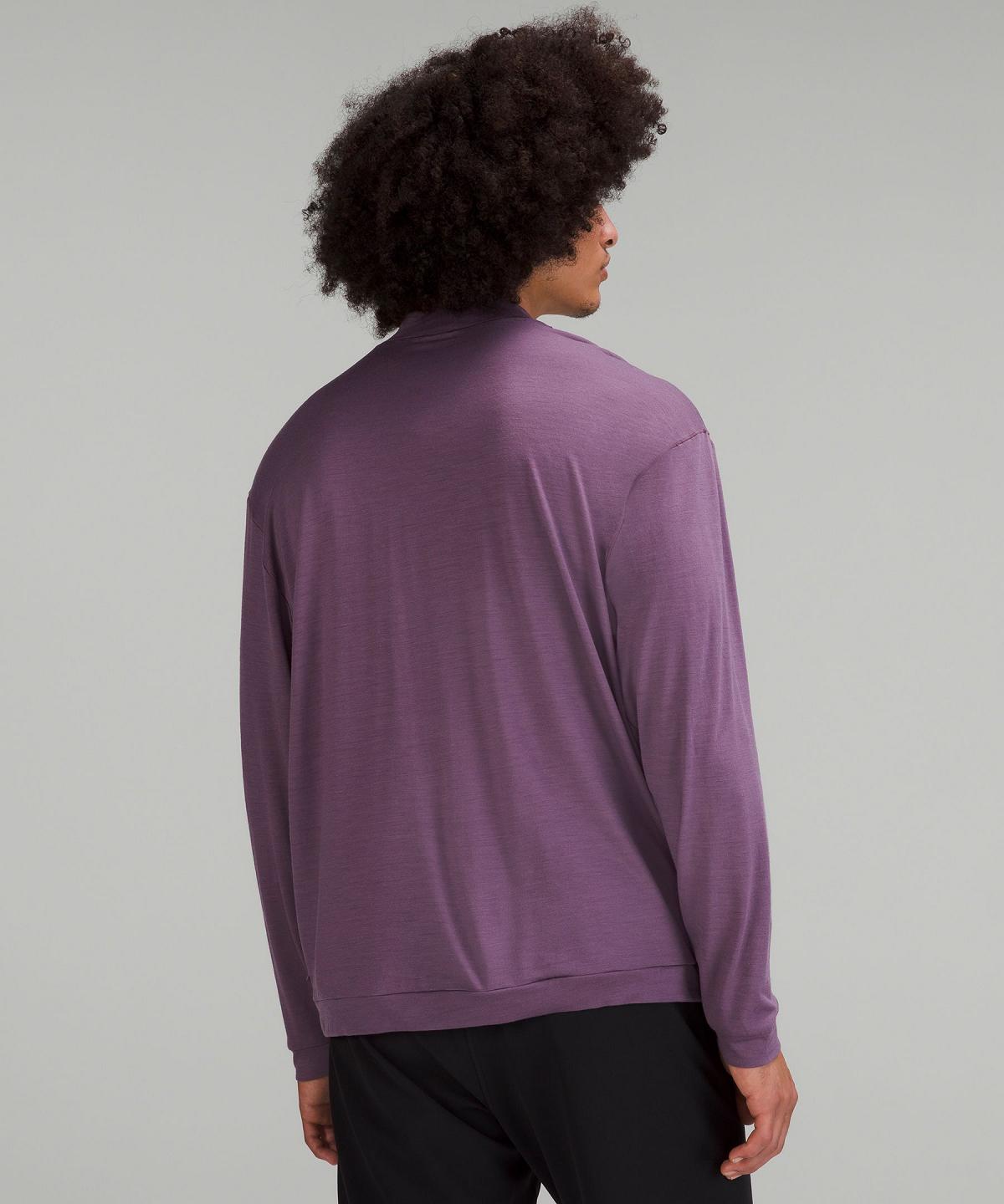 Purple Men Lululemon Merino Wool-Blend Long Sleeve Shirts | AU_LuLu22950