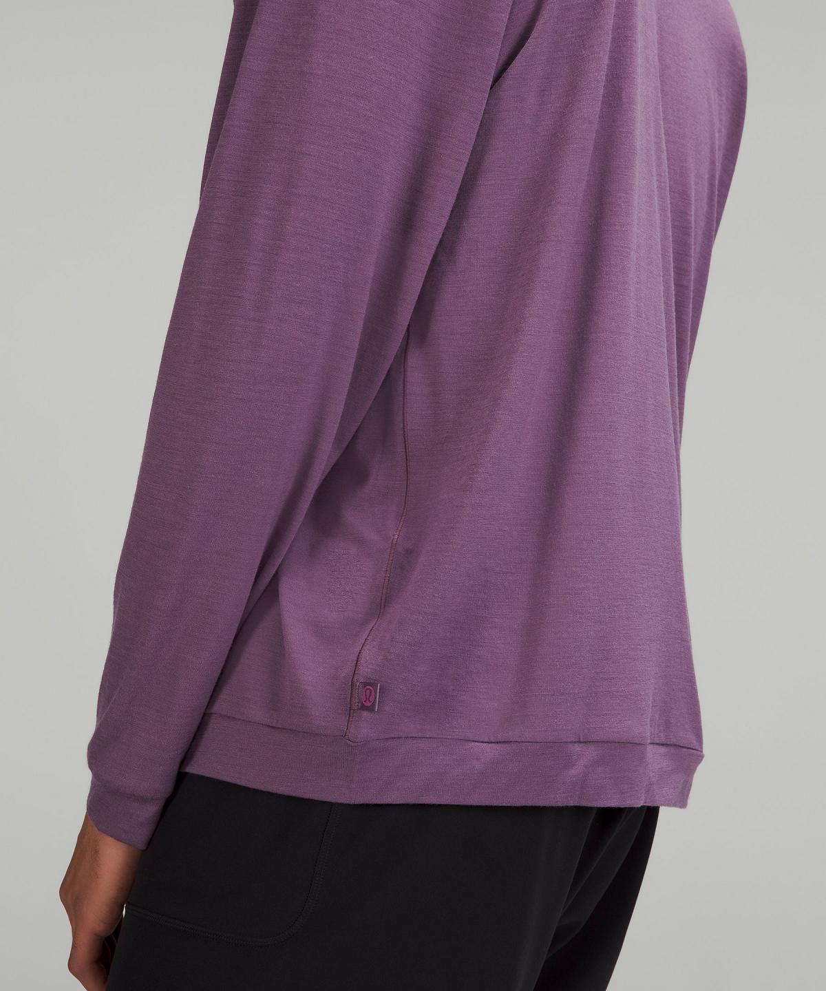 Purple Men Lululemon Merino Wool-Blend Long Sleeve Shirts | AU_LuLu22950