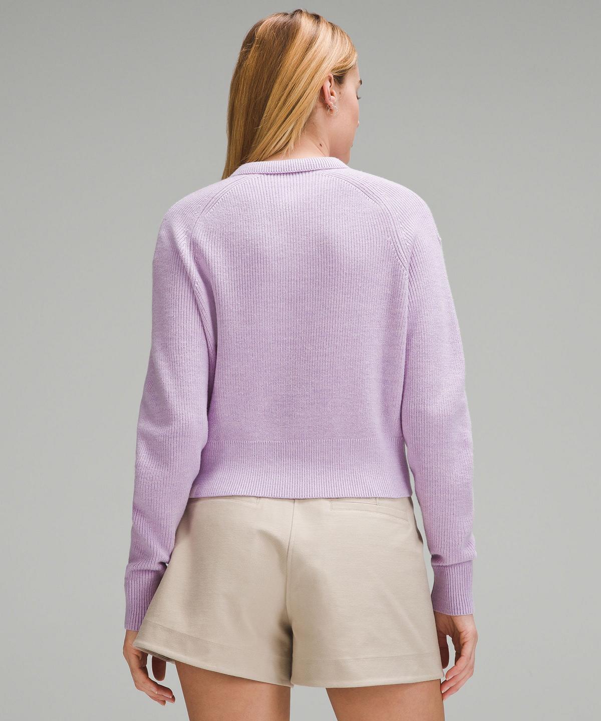 Purple Women Lululemon Collared Merino Wool-Blend Sweater Hoodies & Sweatshirts | AU_LuLu74158