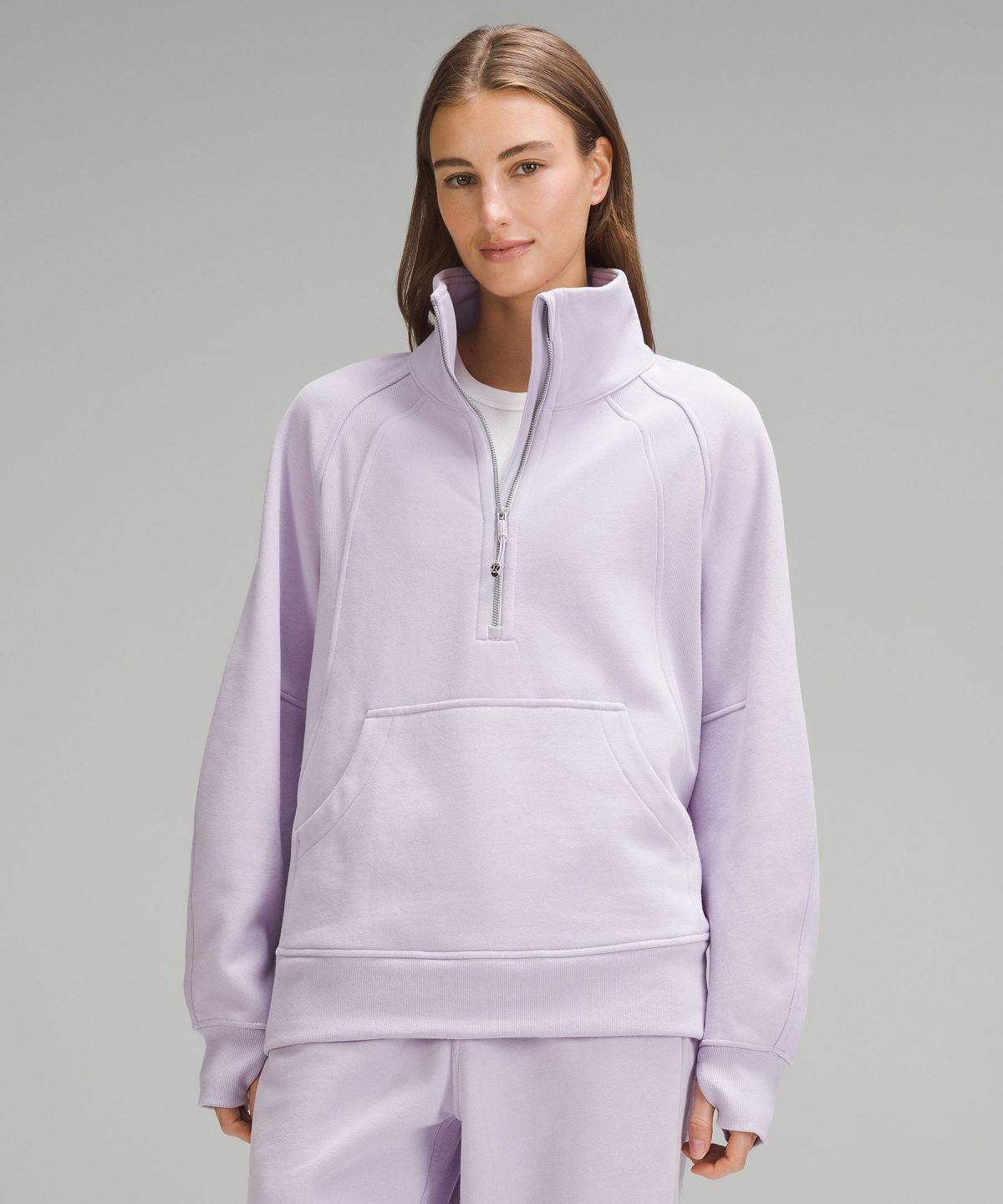 Purple Women Lululemon Scuba Oversized Funnel-Neck Half Zip Hoodies & Sweatshirts | AU_LuLu90378