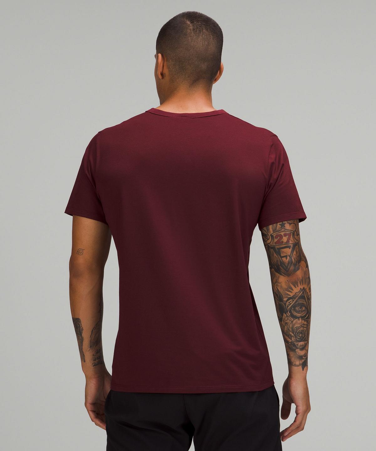 Red Burgundy Men Lululemon Fundamental T Shirts | AU_LuLu20022