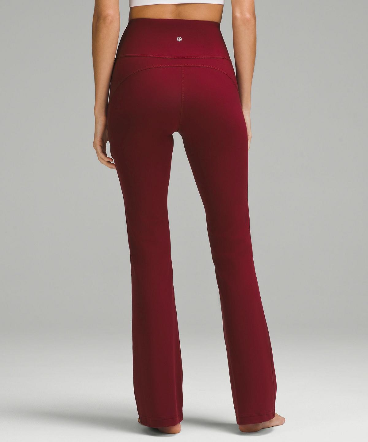 Red Burgundy Women Lululemon Groove Super-High-Rise Flared Pant Nulu Leggings | AU_LuLu53938