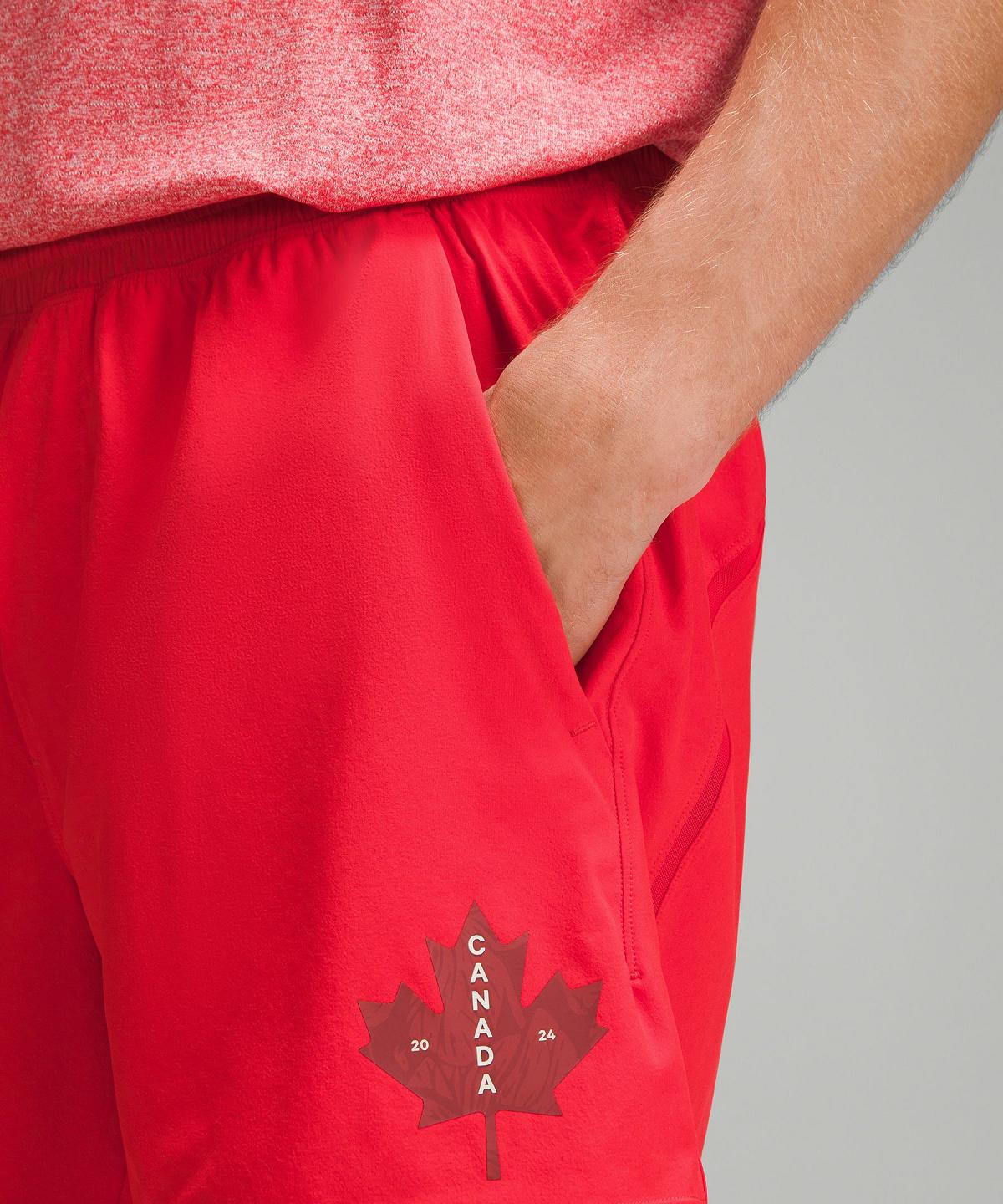 Red Men Lululemon Team Canada Pace Breaker Lined 5" Shorts | AU_LuLu22193