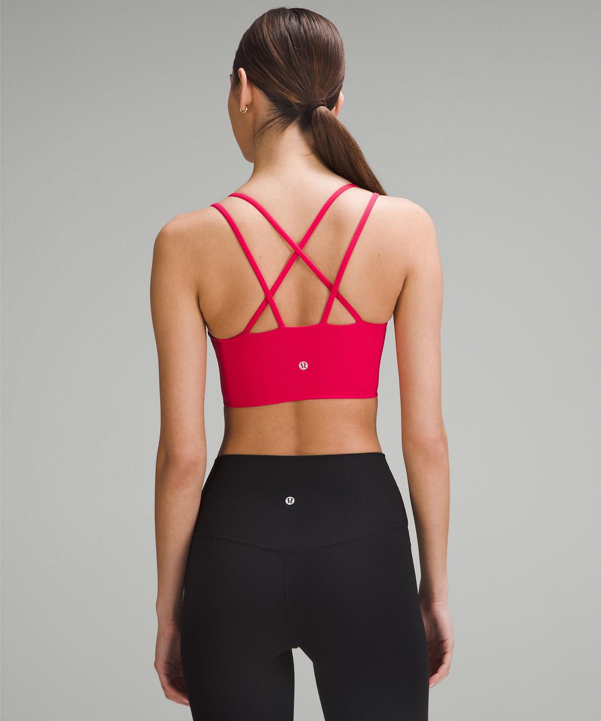 Red Women Lululemon Like a Cloud Ribbed Longline Sports Bra | AU_LuLu55915