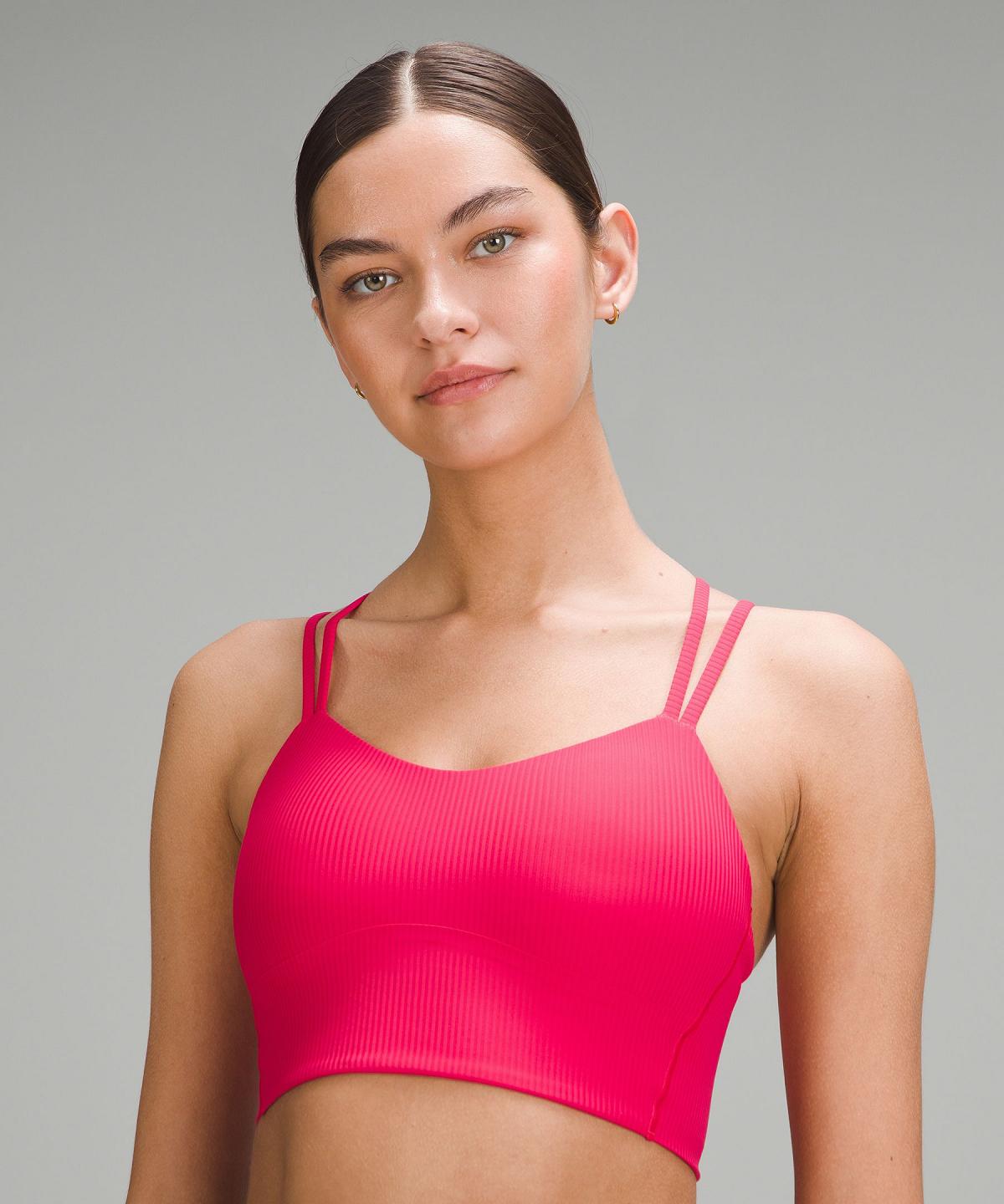 Red Women Lululemon Like a Cloud Ribbed Longline Sports Bra | AU_LuLu55915