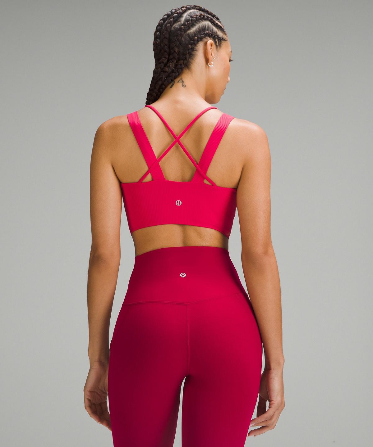 Red Women Lululemon Like a Cloud Ribbed Longline Sports Bra | AU_LuLu22474