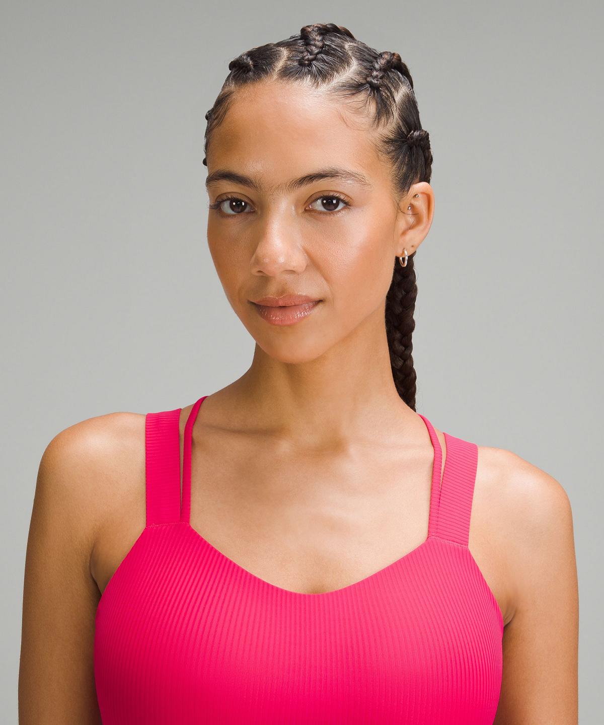 Red Women Lululemon Like a Cloud Ribbed Longline Sports Bra | AU_LuLu22474