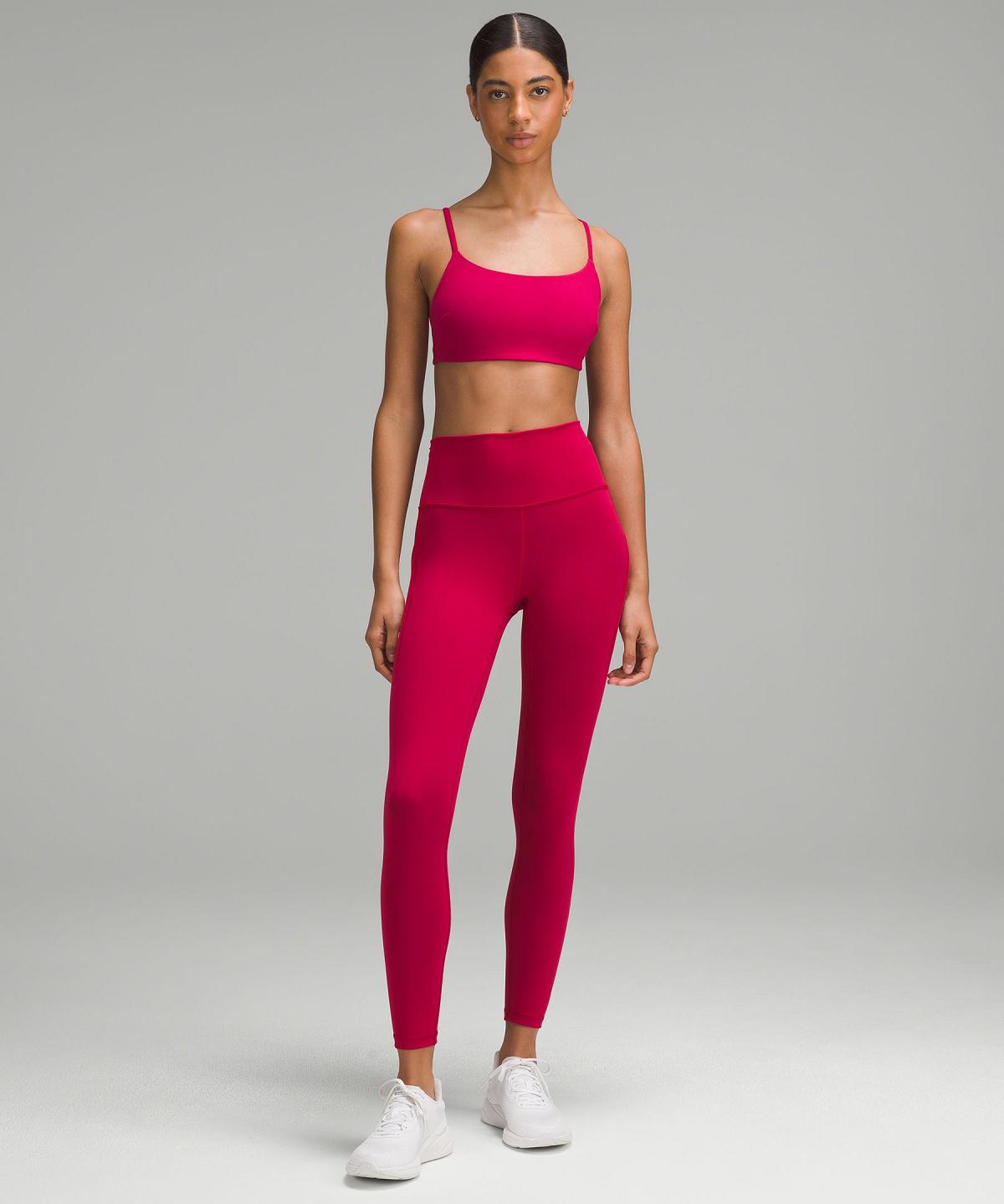 Red Women Lululemon Wunder Train High-Rise Tight with Pockets 25" Leggings | AU_LuLu10657