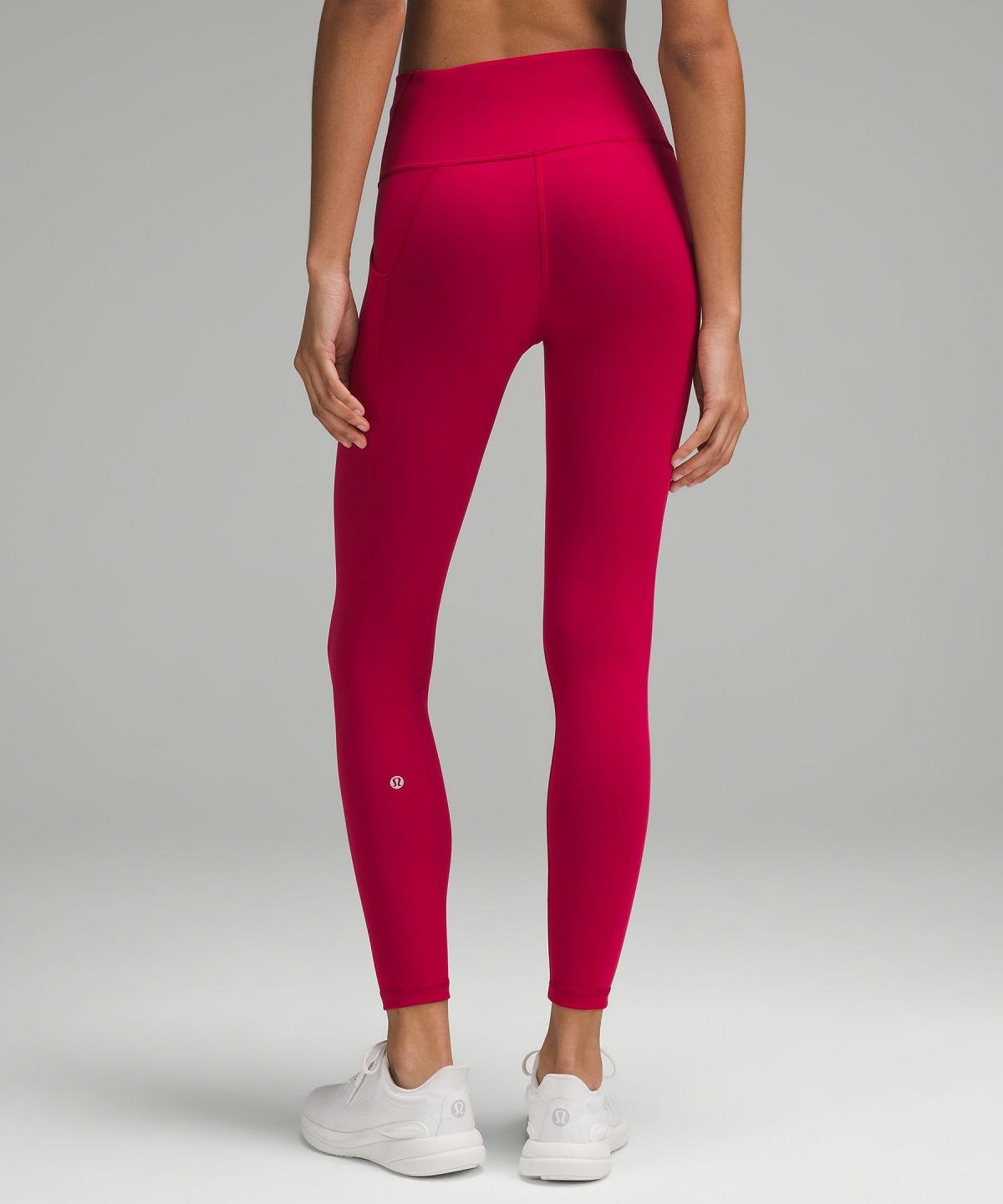 Red Women Lululemon Wunder Train High-Rise Tight with Pockets 25" Leggings | AU_LuLu10657