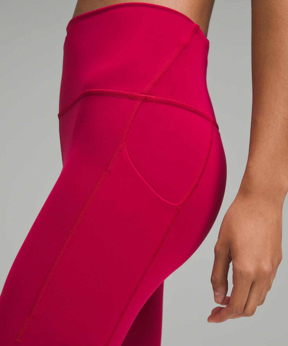 Red Women Lululemon Wunder Train High-Rise Tight with Pockets 25" Pants | AU_LuLu48261