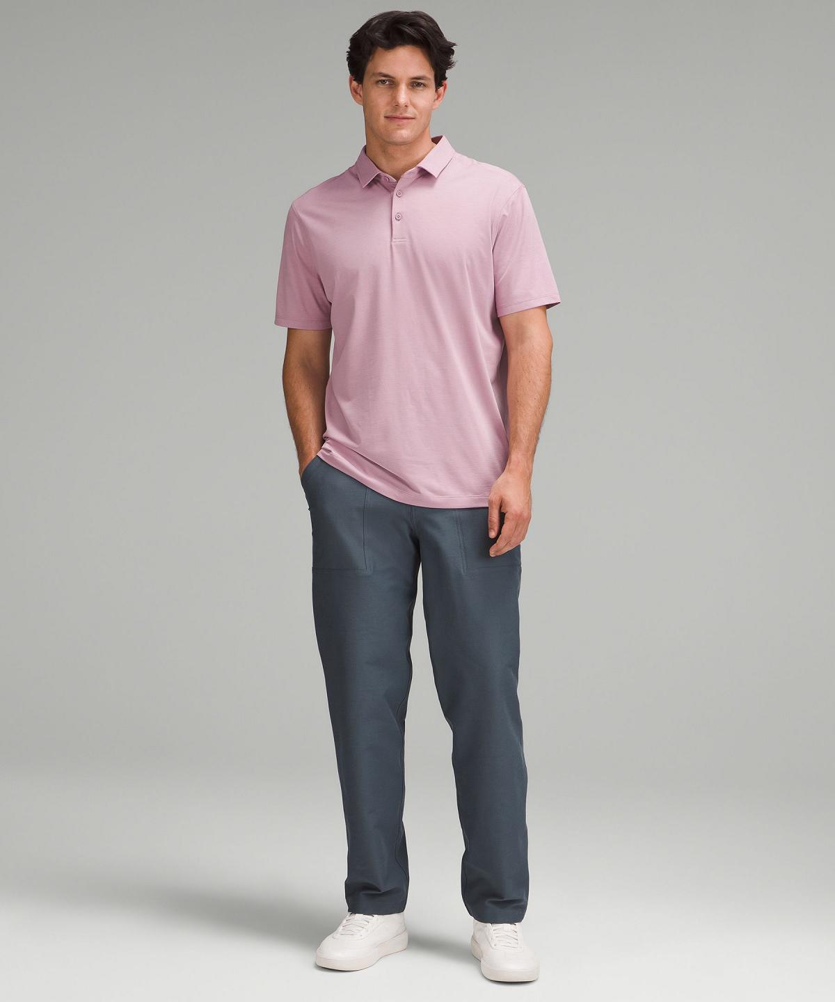 Rose Pink Men Lululemon Evolution Short-Sleeve Polo Shirts | AU_LuLu91871