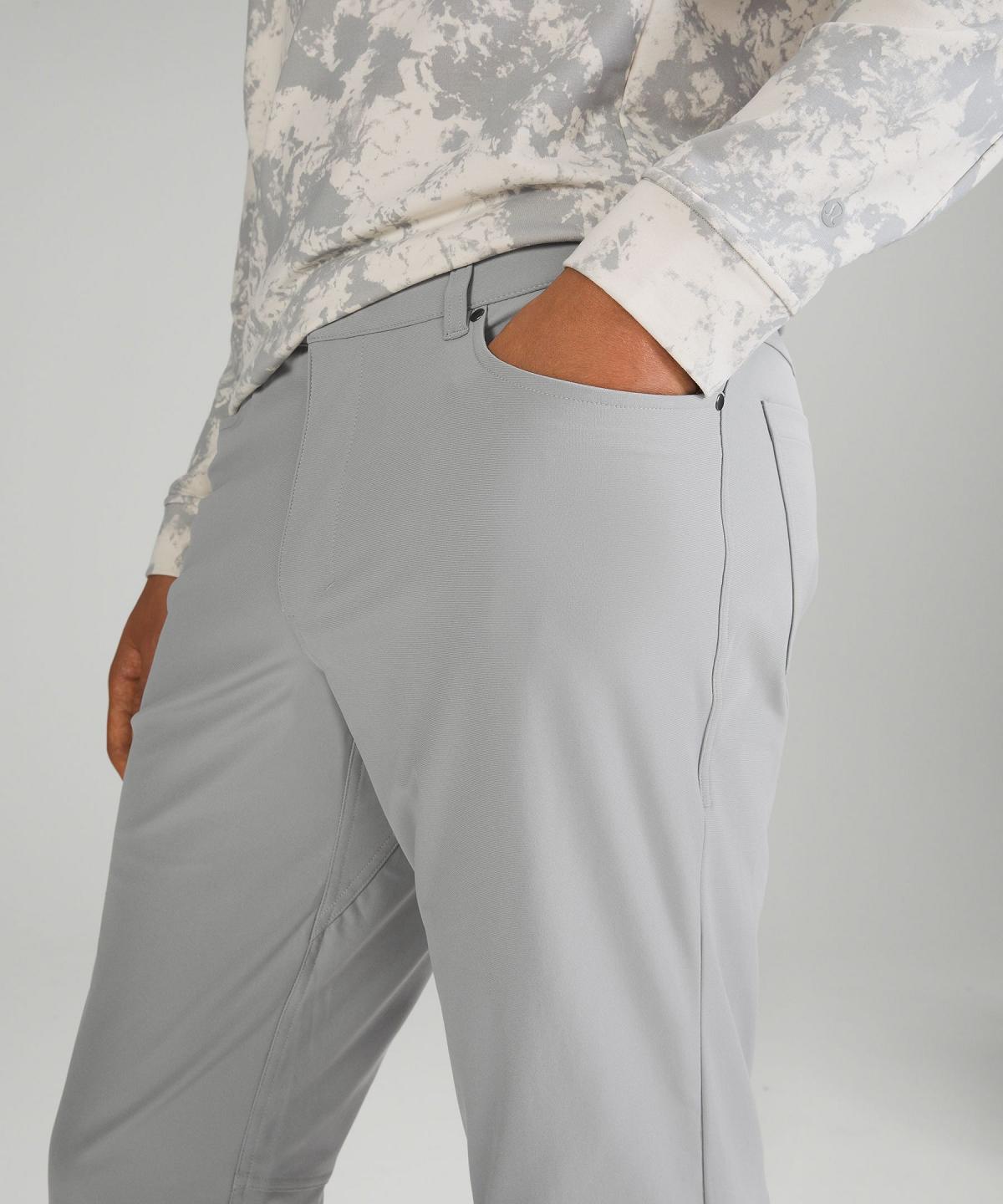 Silver Men Lululemon ABC Classic-Fit 5 Pocket 34"L Pants | AU_LuLu10017