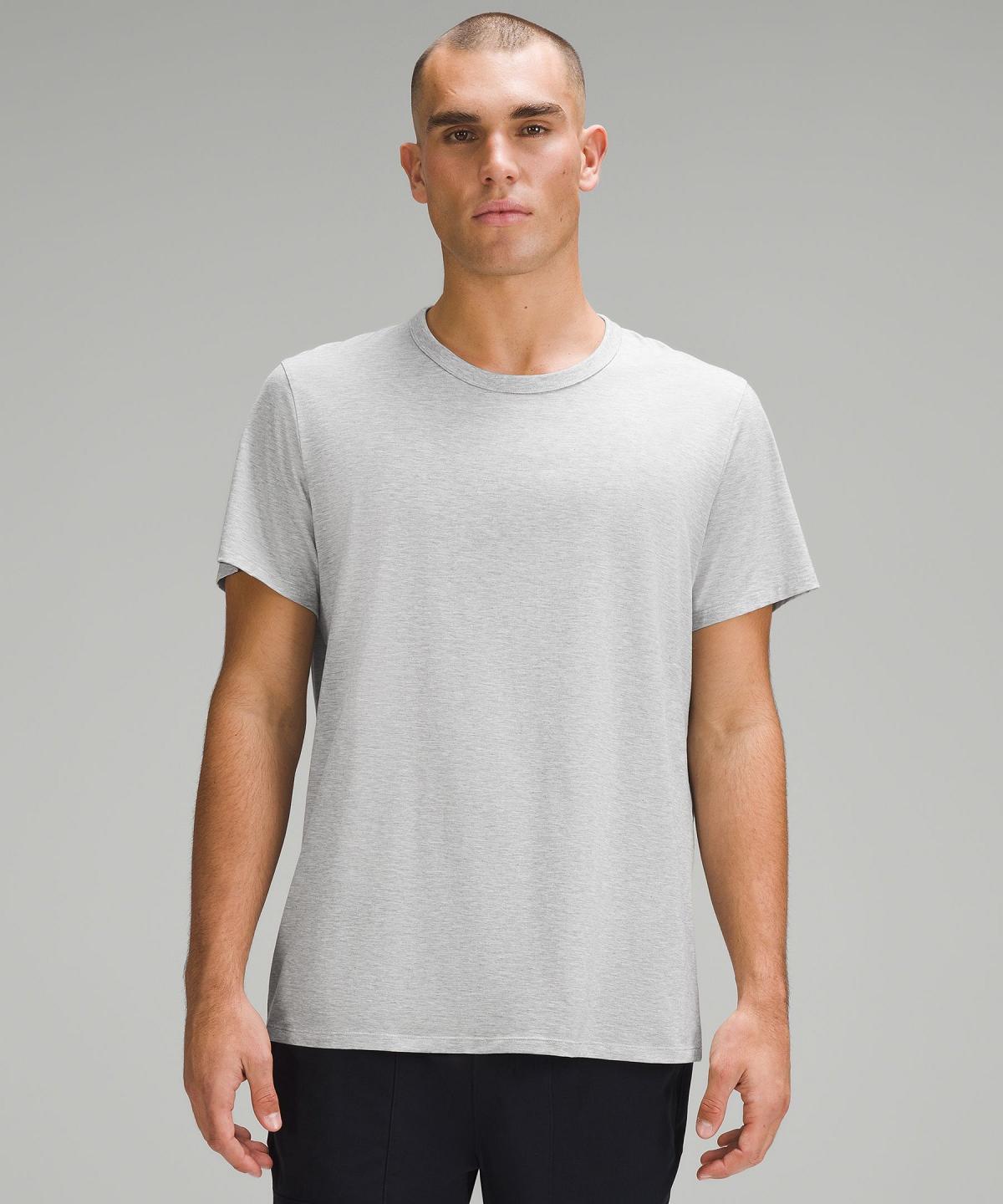 Silver Men Lululemon Fundamental T Shirts | AU_LuLu97386