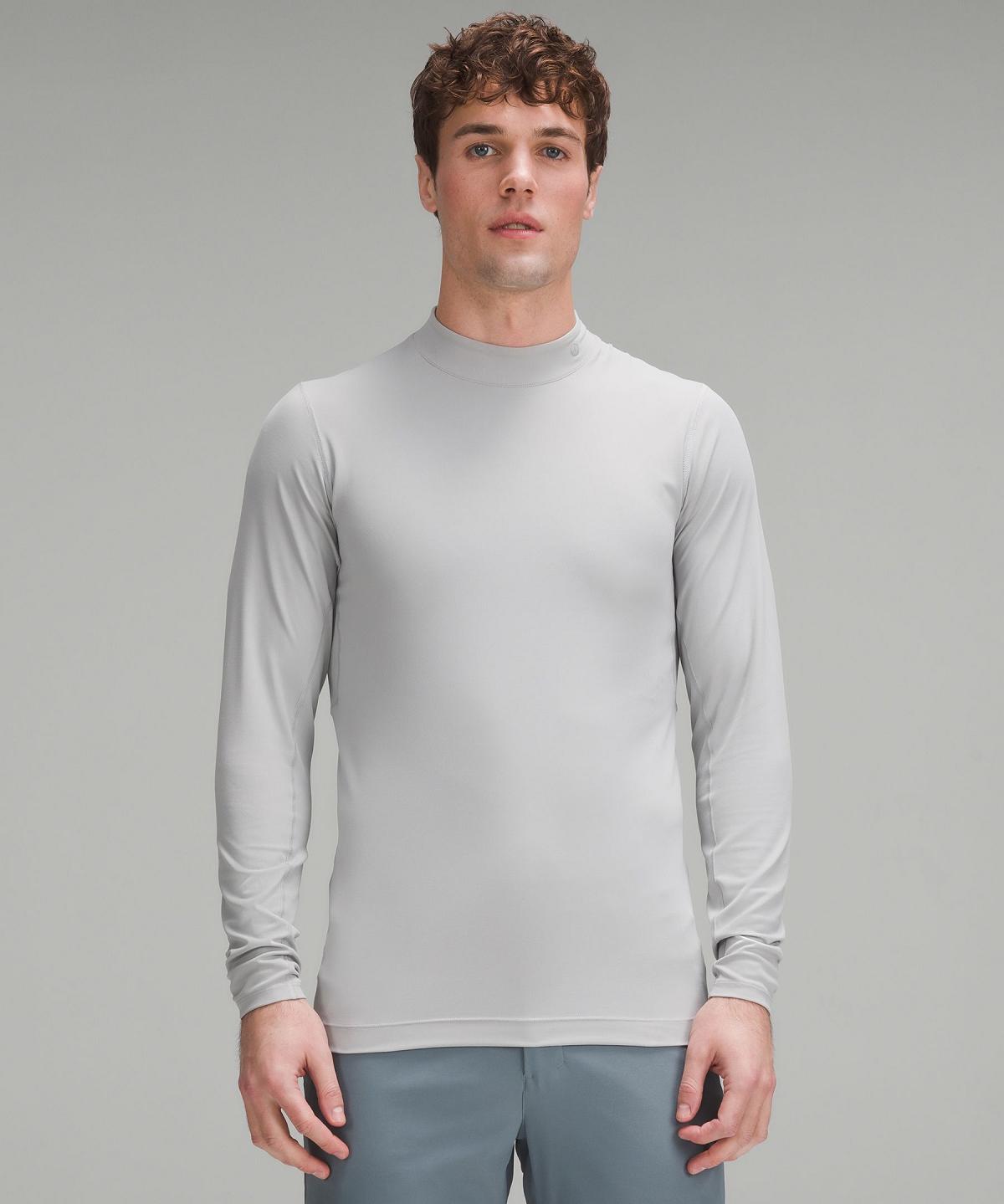 Silver Men Lululemon Mockneck Golf Long Sleeve Shirts | AU_LuLu20390