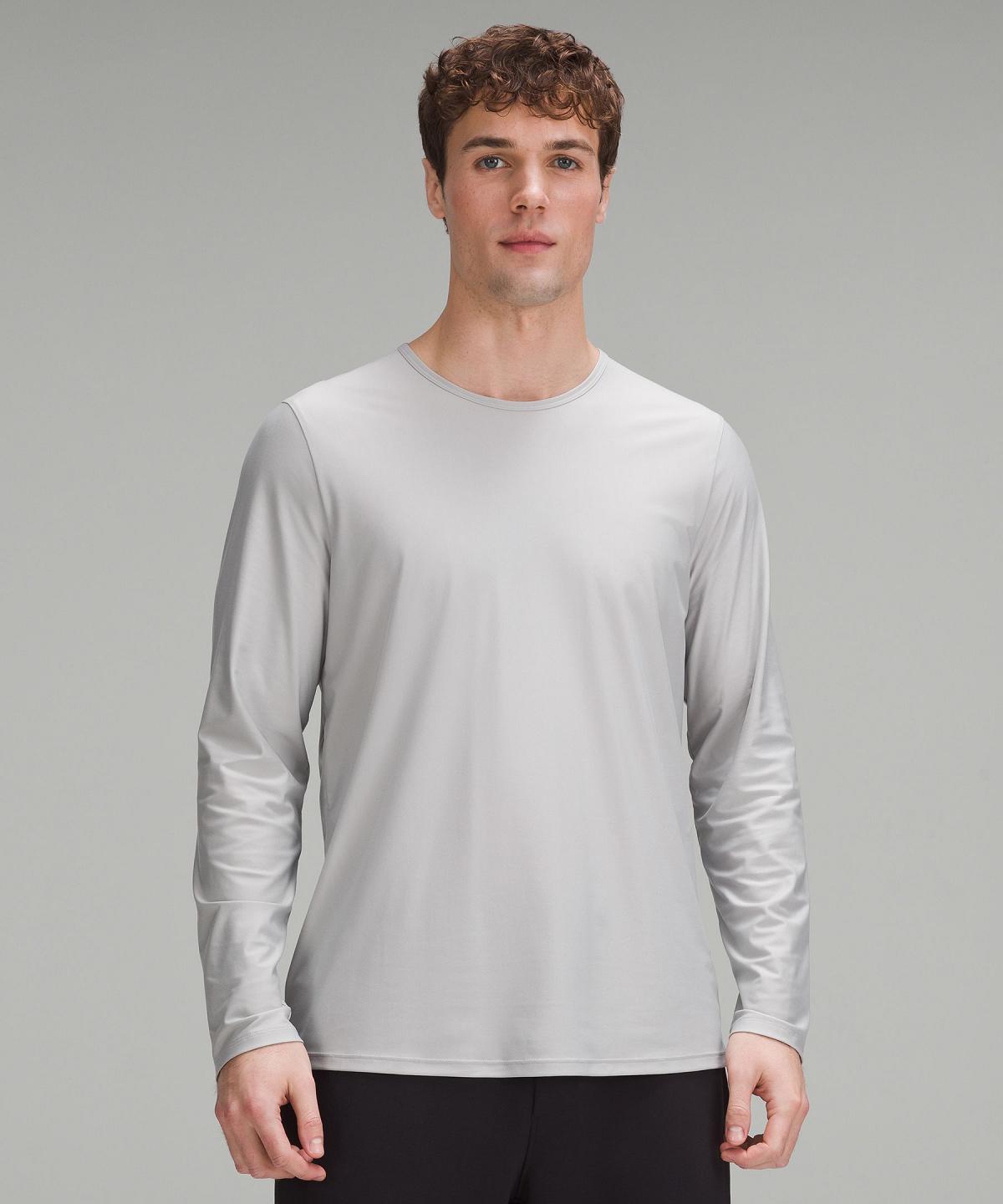 Silver Men Lululemon Ultra-Soft Nulu Long-Sleeve Shirts | AU_LuLu22047