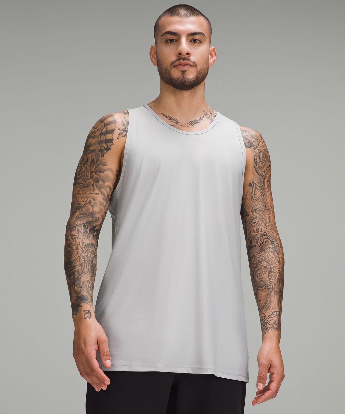 Silver Men Lululemon Ultra-Soft Nulu Tank Top Shirts | AU_LuLu62623