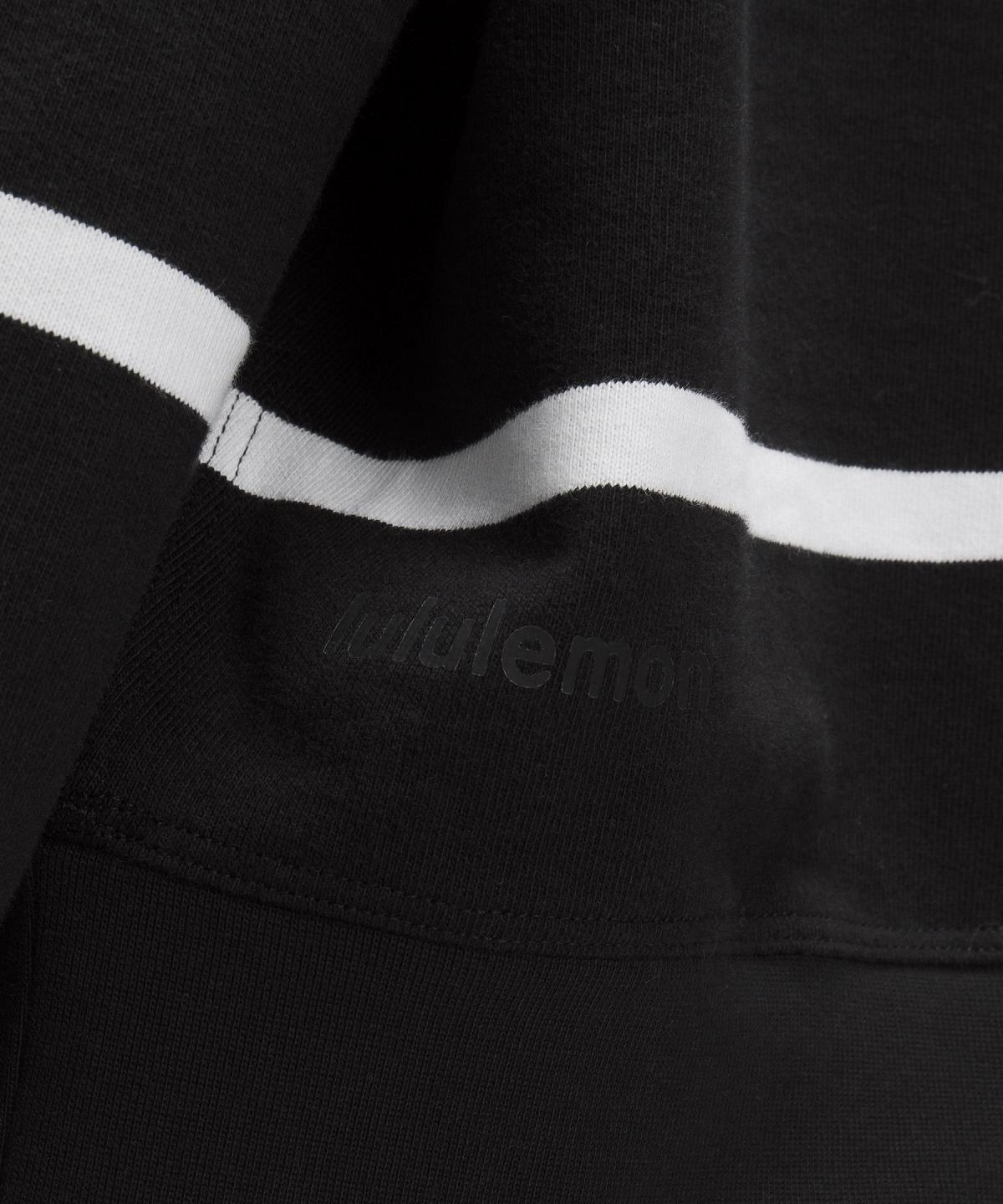 Stripes Black White Women Lululemon Perfectly Oversized Cropped Crew Hoodies & Sweatshirts | AU_LuLu78459