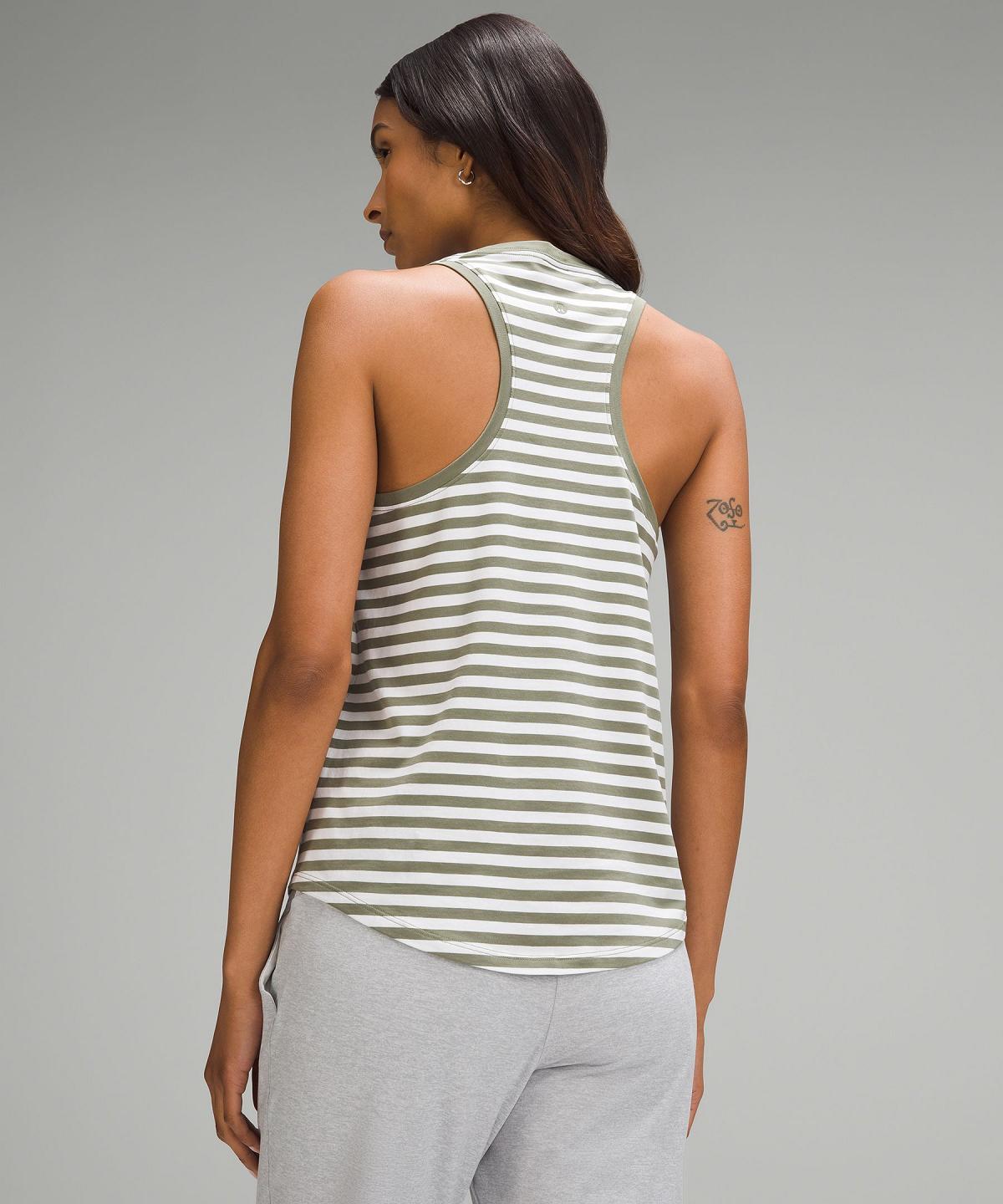 Stripes Green White Women Lululemon Love Shirts | AU_LuLu13804