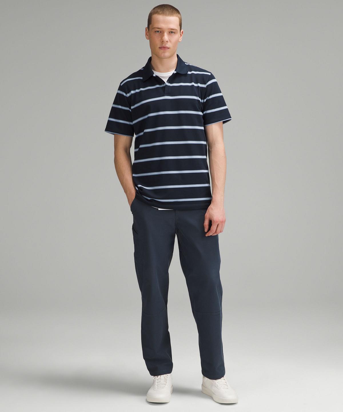 Stripes Navy Men Lululemon Classic-Fit Pique Short-Sleeve Polo Shirts | AU_LuLu66788