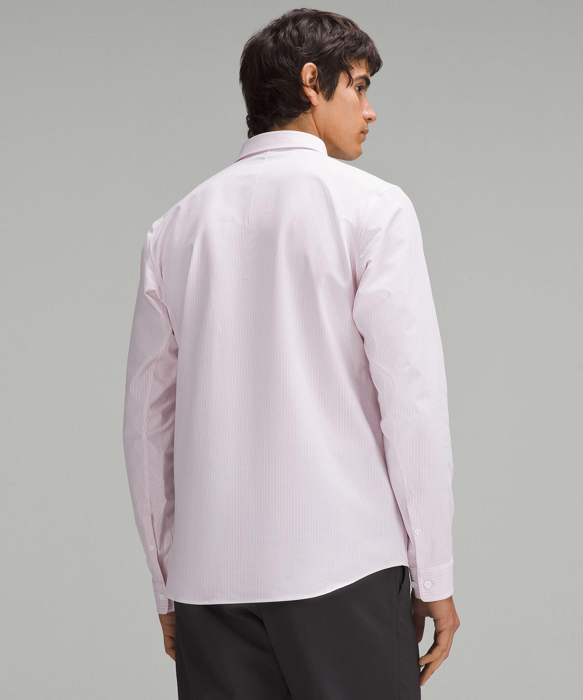 Stripes White Pink Men Lululemon New Venture Slim-Fit Long-Sleeve Button Down Shirts | AU_LuLu45401