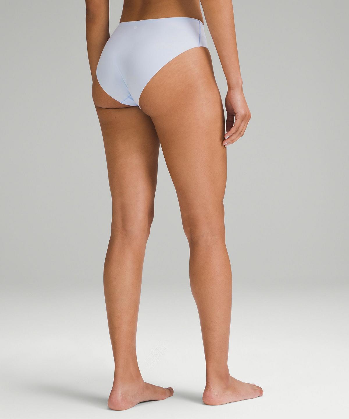 Stripes White / Black Women Lululemon InvisiWear Mid-Rise Bikini Underwear | AU_LuLu32342