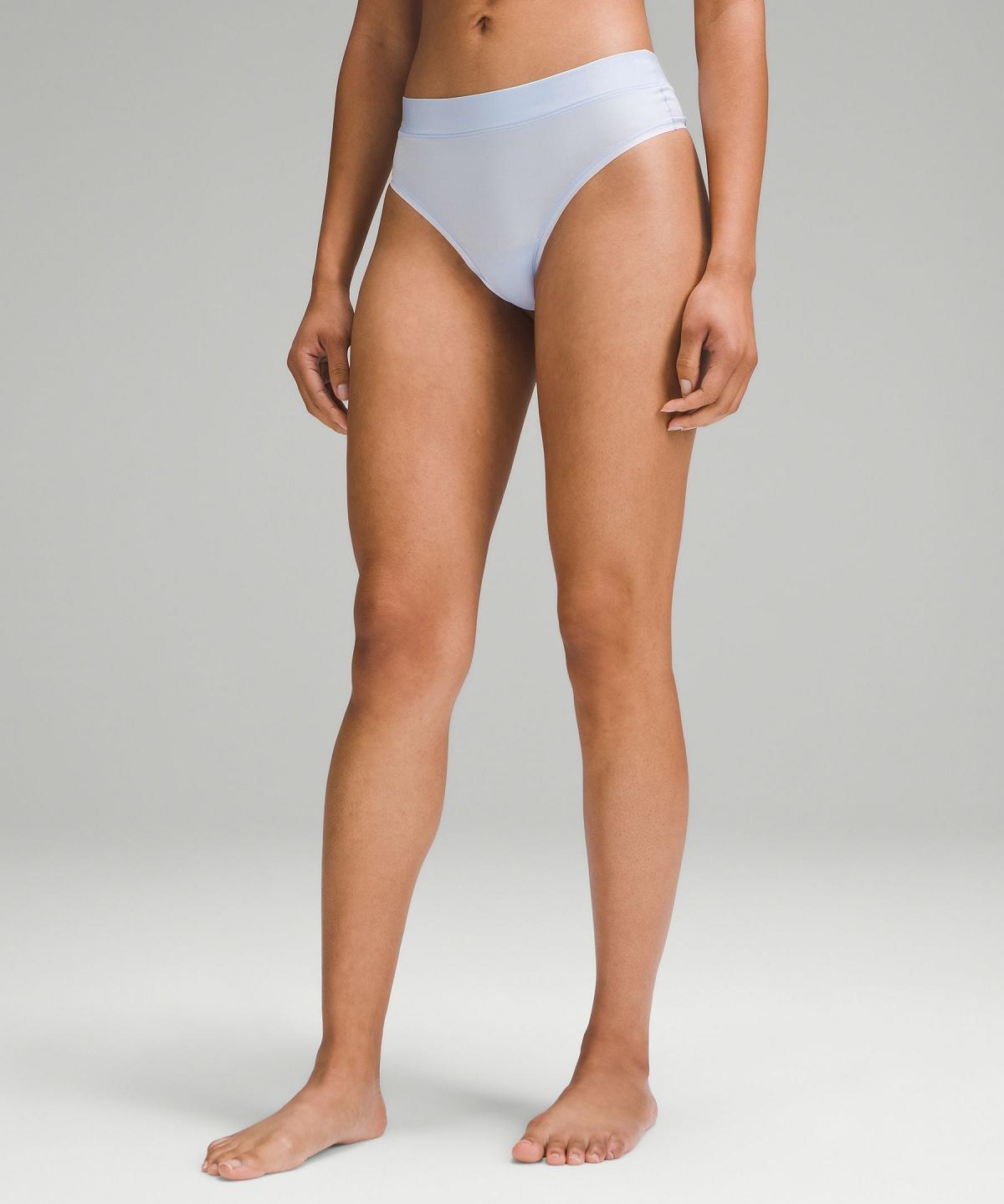 Stripes White / Black Women Lululemon UnderEase High-Rise Thong Underwear | AU_LuLu88043