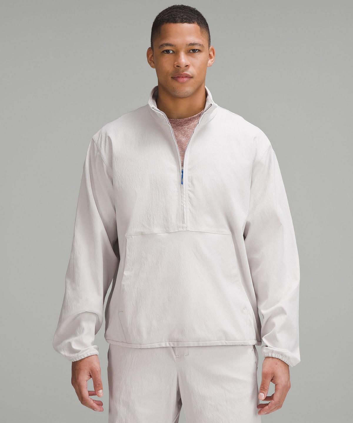 White Men Lululemon Stretch Woven Half-Zip Hoodies & Sweatshirts | AU_LuLu34642