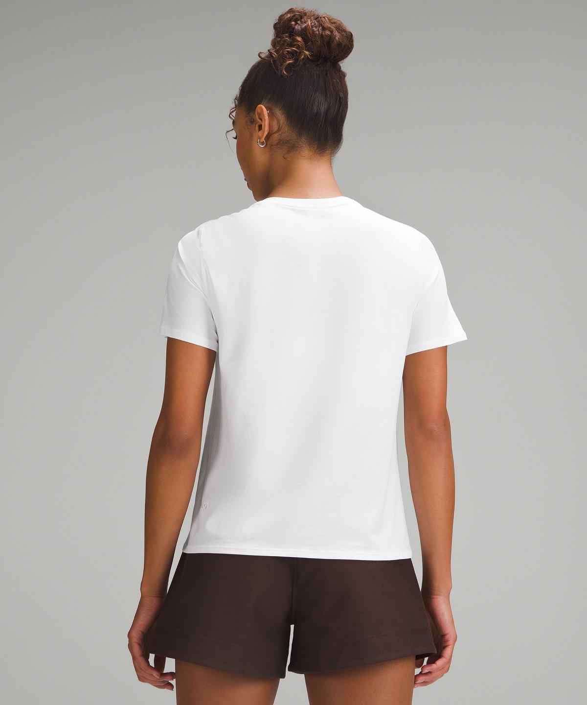 White Women Lululemon Cotton Shoulder-Twist T Shirts | AU_LuLu41216