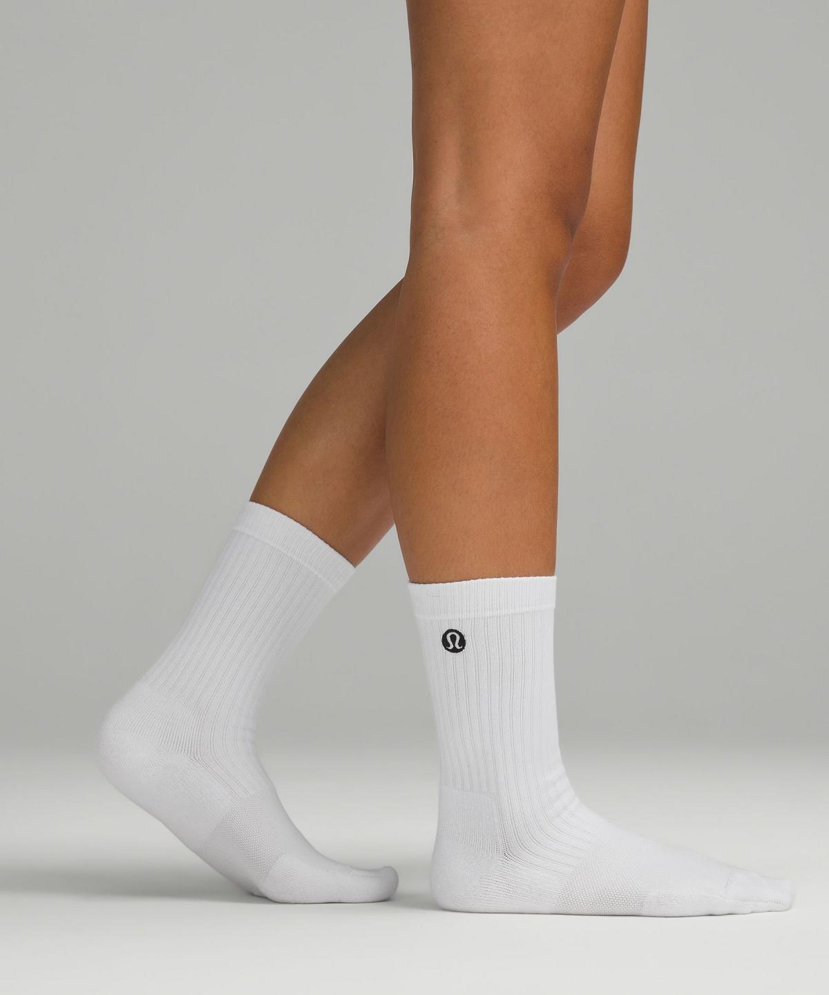 White Women Lululemon Daily Stride Ribbed Comfort Crew Socks | AU_LuLu49720