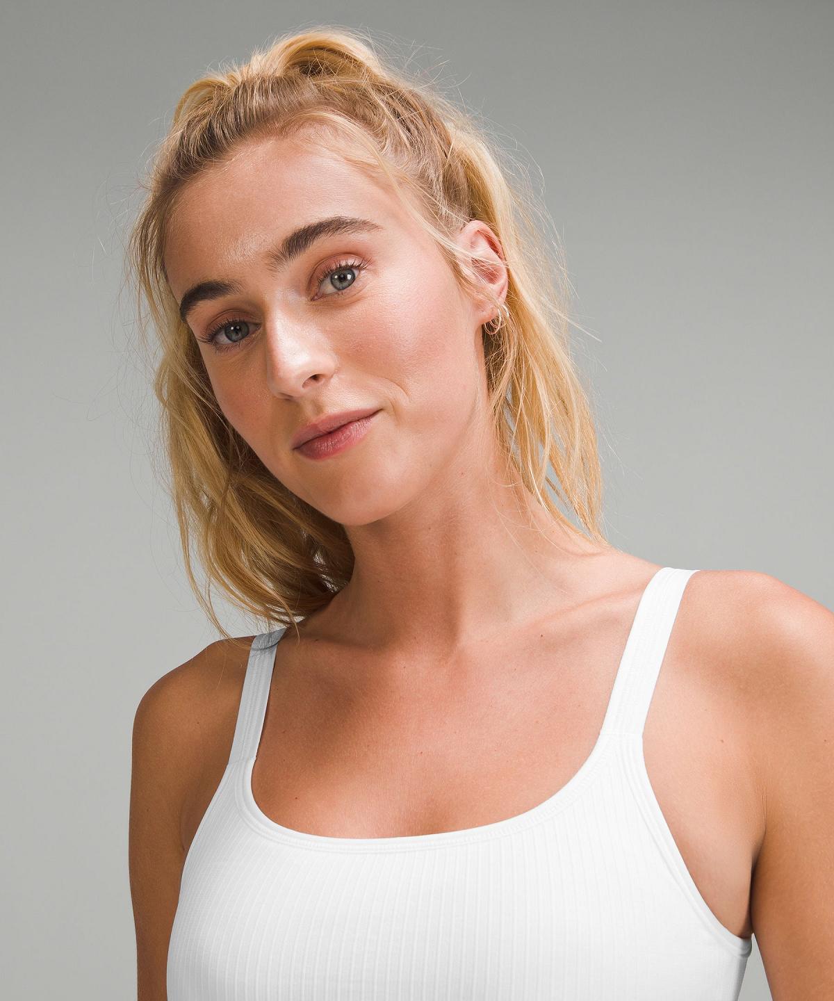 White Women Lululemon Ebb to Street Scoop-Neck Cropped Tank Top | AU_LuLu72965