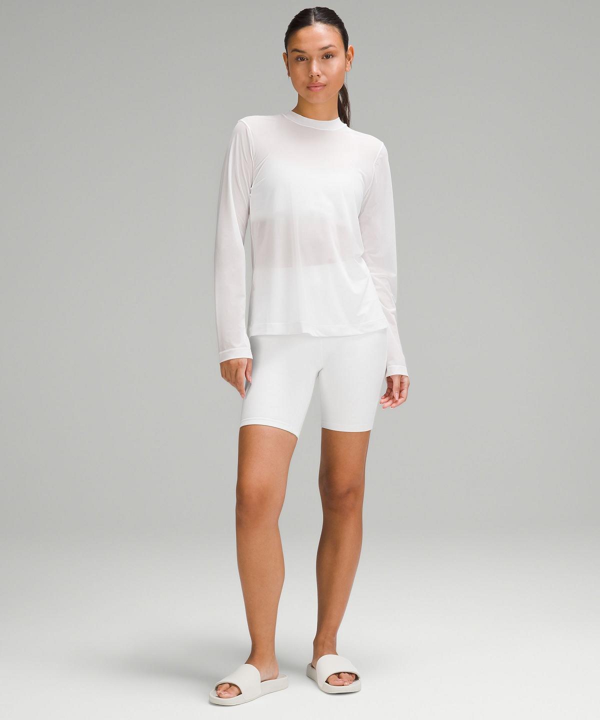 White Women Lululemon Keyhole Mesh Long Sleeve Shirts | AU_LuLu11488