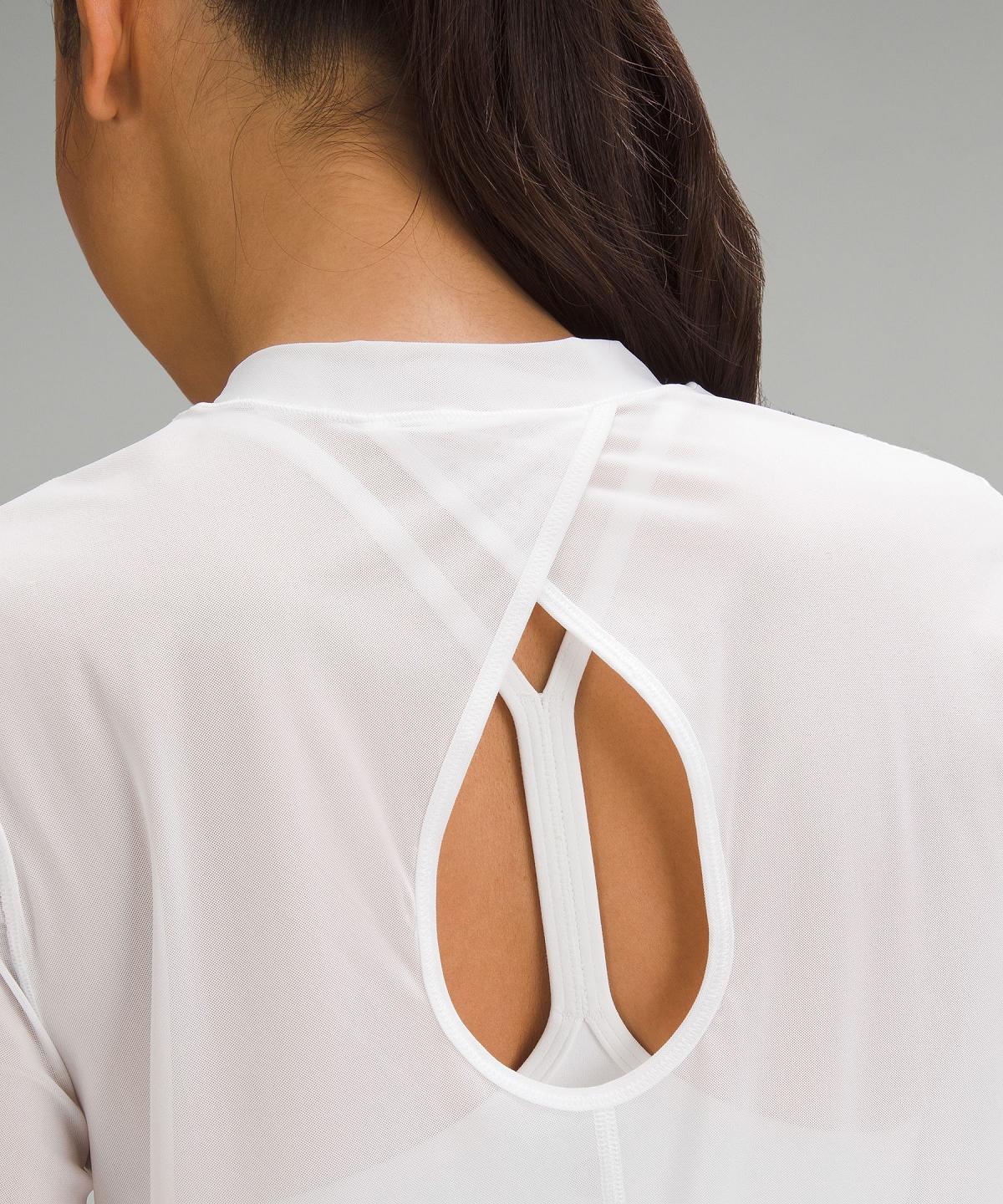 White Women Lululemon Keyhole Mesh Long Sleeve Shirts | AU_LuLu11488