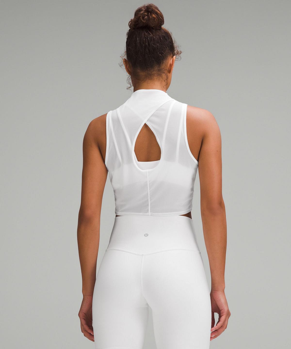 White Women Lululemon Keyhole Mesh Tank Top | AU_LuLu82296