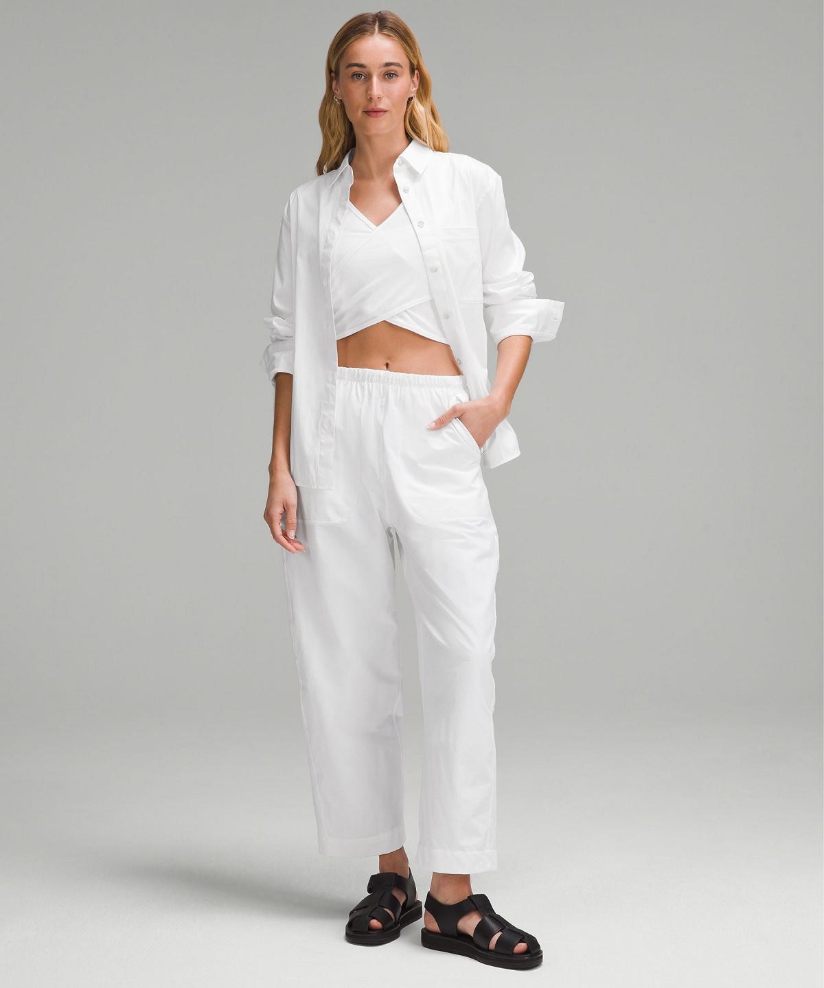 White Women Lululemon Lightweight Mid-Rise Barrel-Leg Cropped Pants | AU_LuLu99353