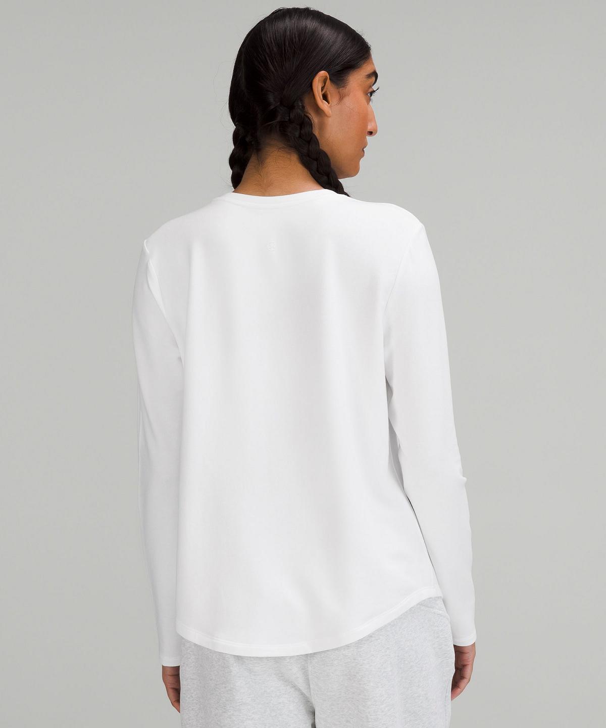 White Women Lululemon Love Modal Fleece Long Sleeve Shirts | AU_LuLu46381