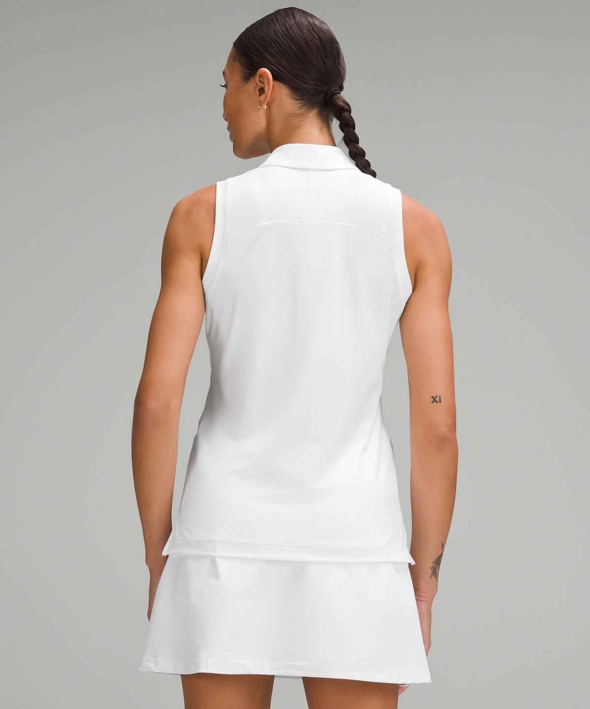 White Women Lululemon Quick Dry Sleeveless Polo Shirt Tank Top | AU_LuLu69310