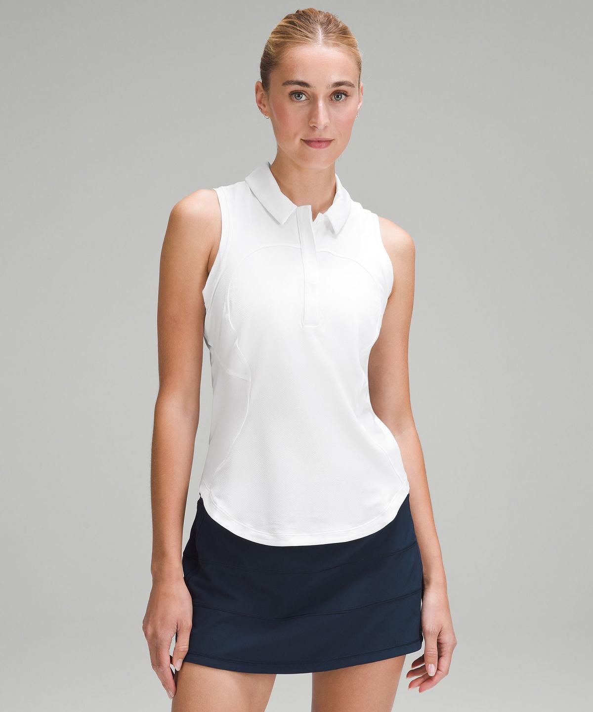 White Women Lululemon Quick Dry Sleeveless Polo Shirts | AU_LuLu90414