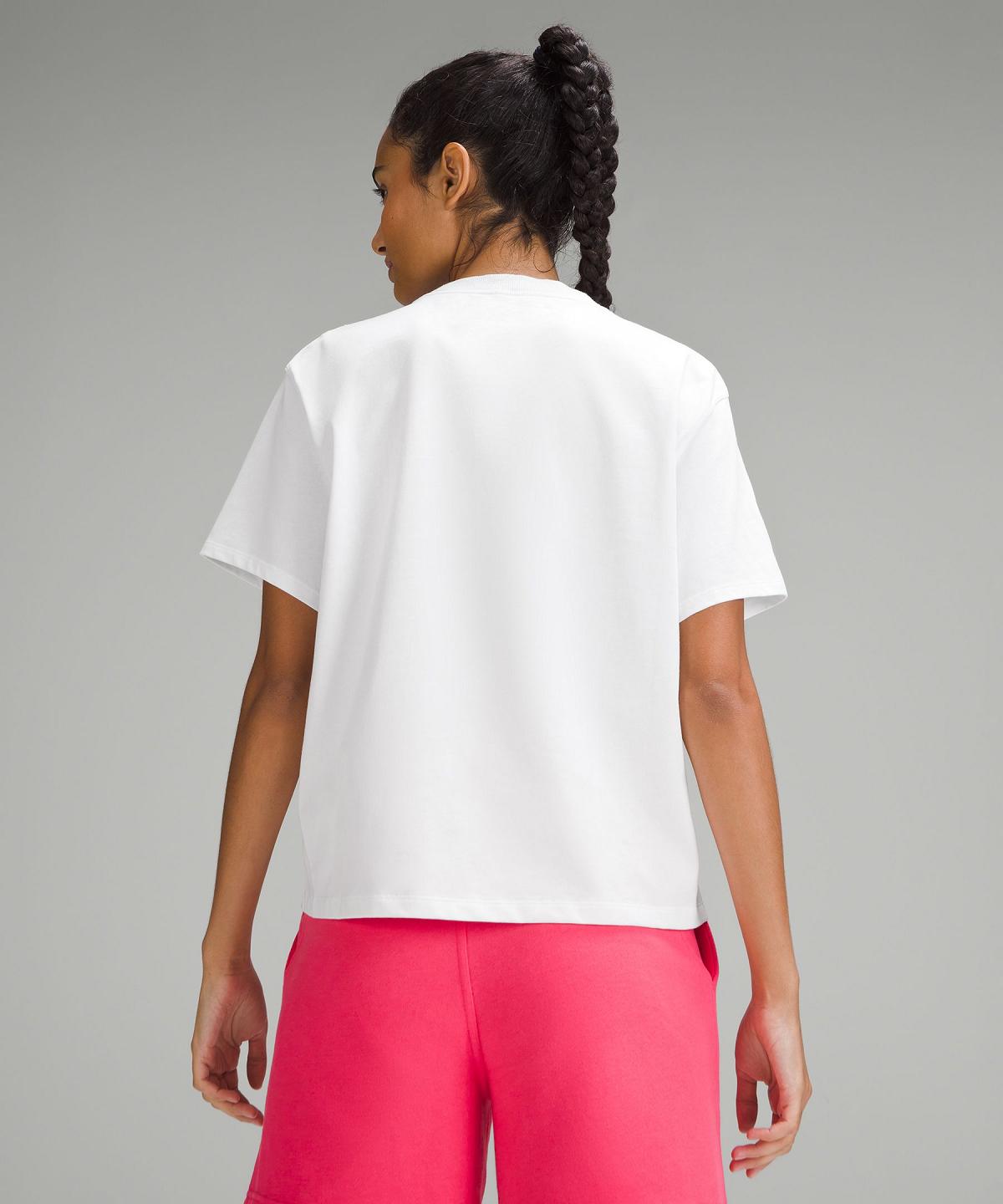 White Women Lululemon Relaxed-Fit Cotton Jersey T-Shirt Shirts | AU_LuLu41356