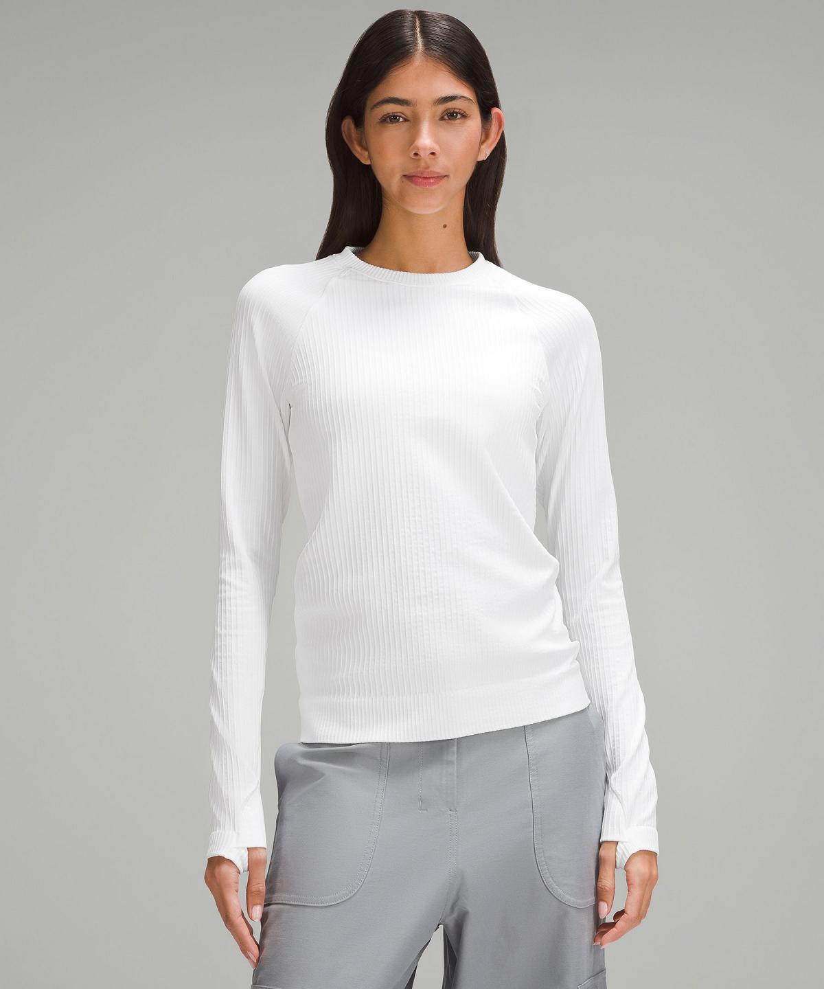 White Women Lululemon Rest Less Pullover Long Sleeve Shirts | AU_LuLu85787