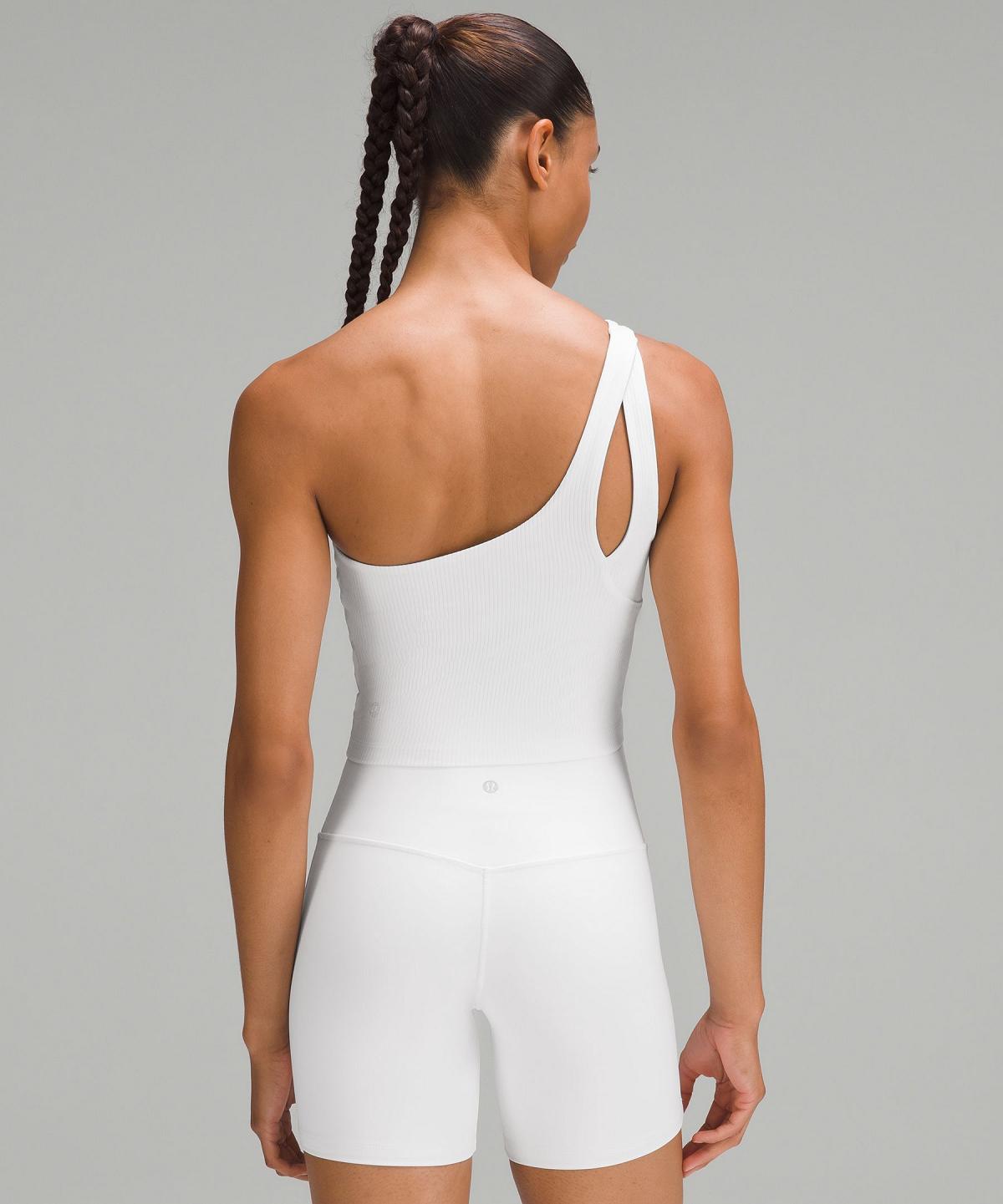 White Women Lululemon Ribbed Nulu Asymmetrical Yoga Tank Top | AU_LuLu77358