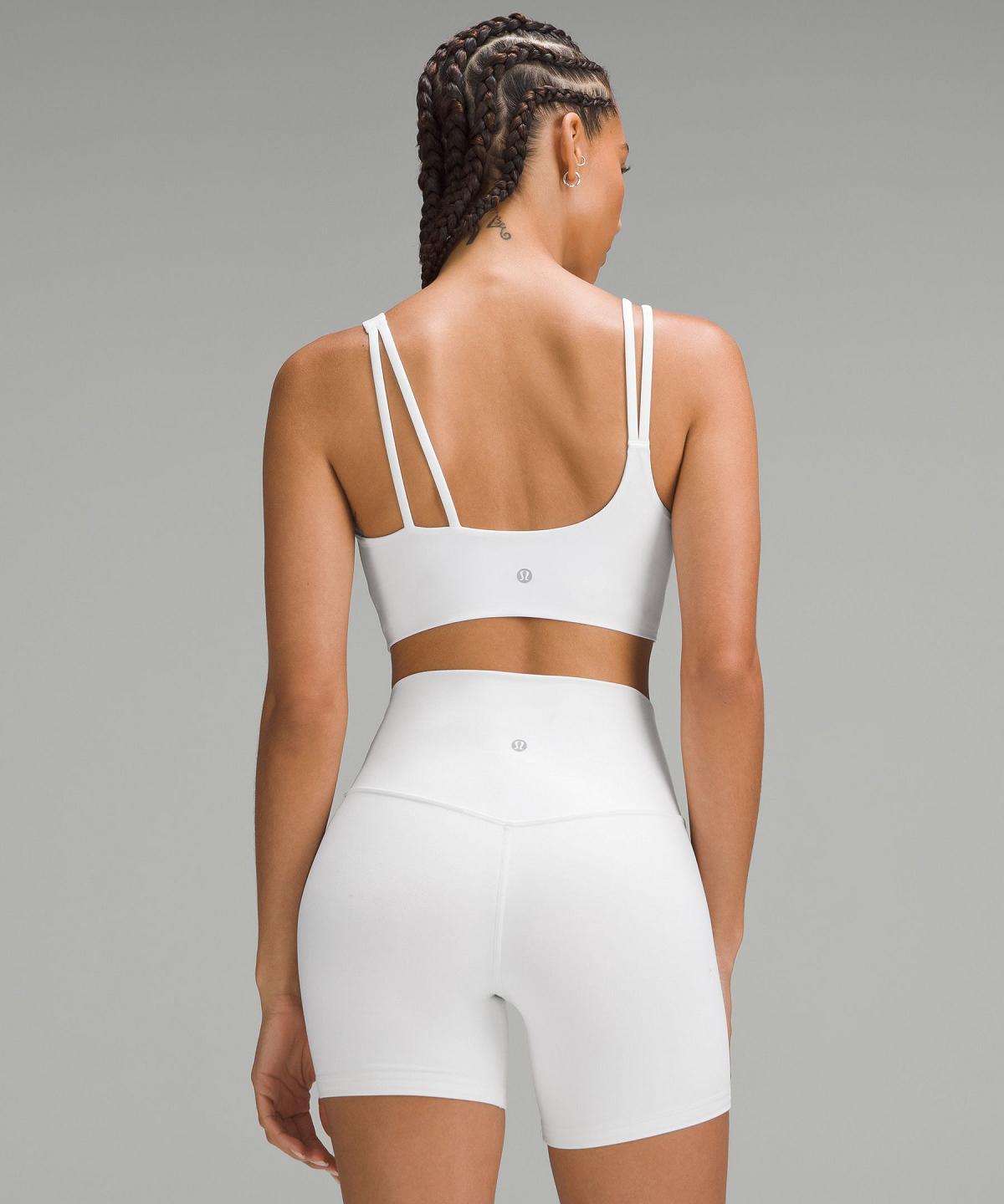 White Women Lululemon Soft Foam Cup Asymmetrical Sports Bra | AU_LuLu43787