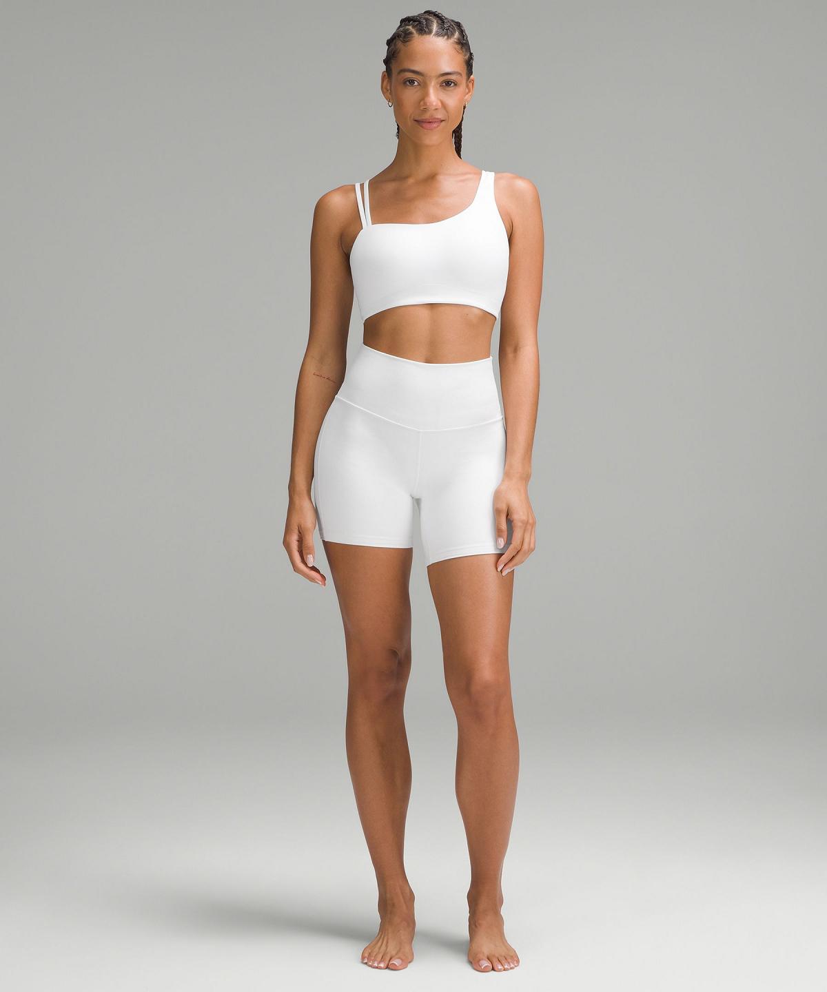 White Women Lululemon Soft Foam Cup Asymmetrical Sports Bra | AU_LuLu43787