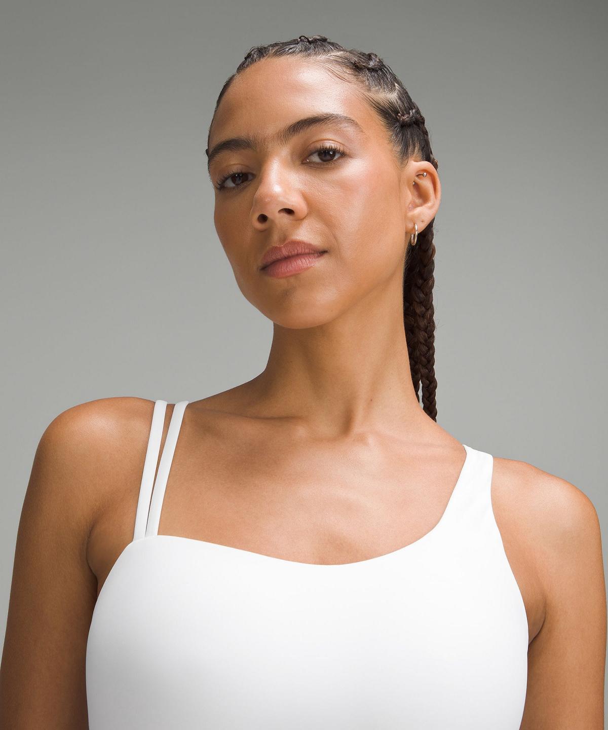 White Women Lululemon Soft Foam Cup Asymmetrical Sports Bra | AU_LuLu43787