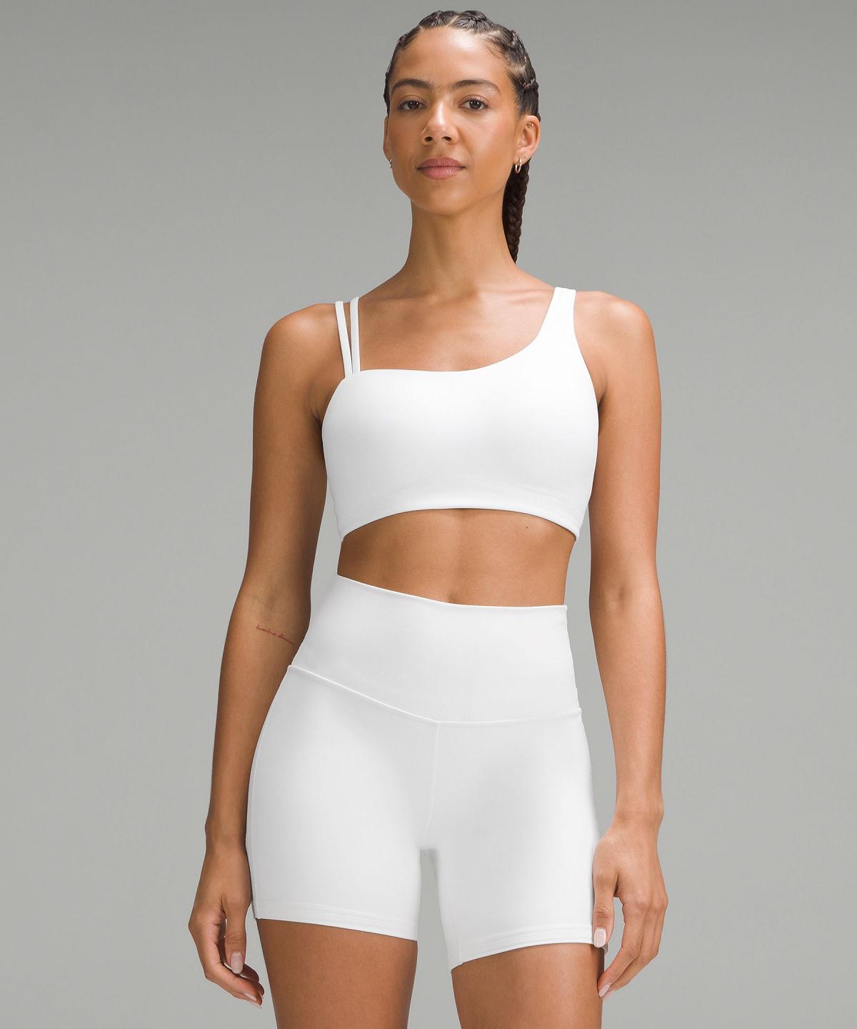 White Women Lululemon Soft Foam Cup Asymmetrical Sports Bra | AU_LuLu43787