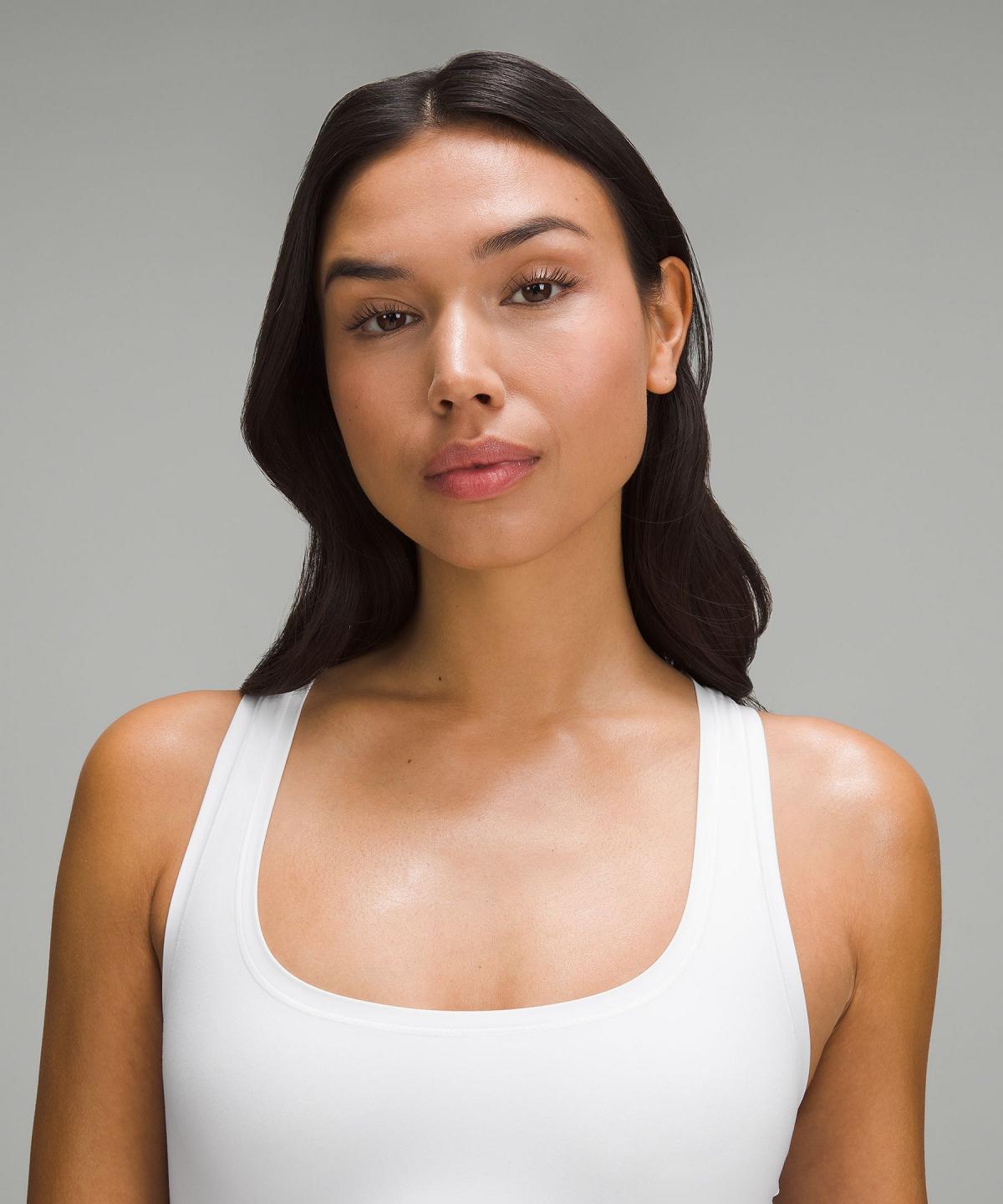 White Women Lululemon Wundermost Ultra-Soft Nulu Scoop-Neck Cropped Tank Tank Top | AU_LuLu98525