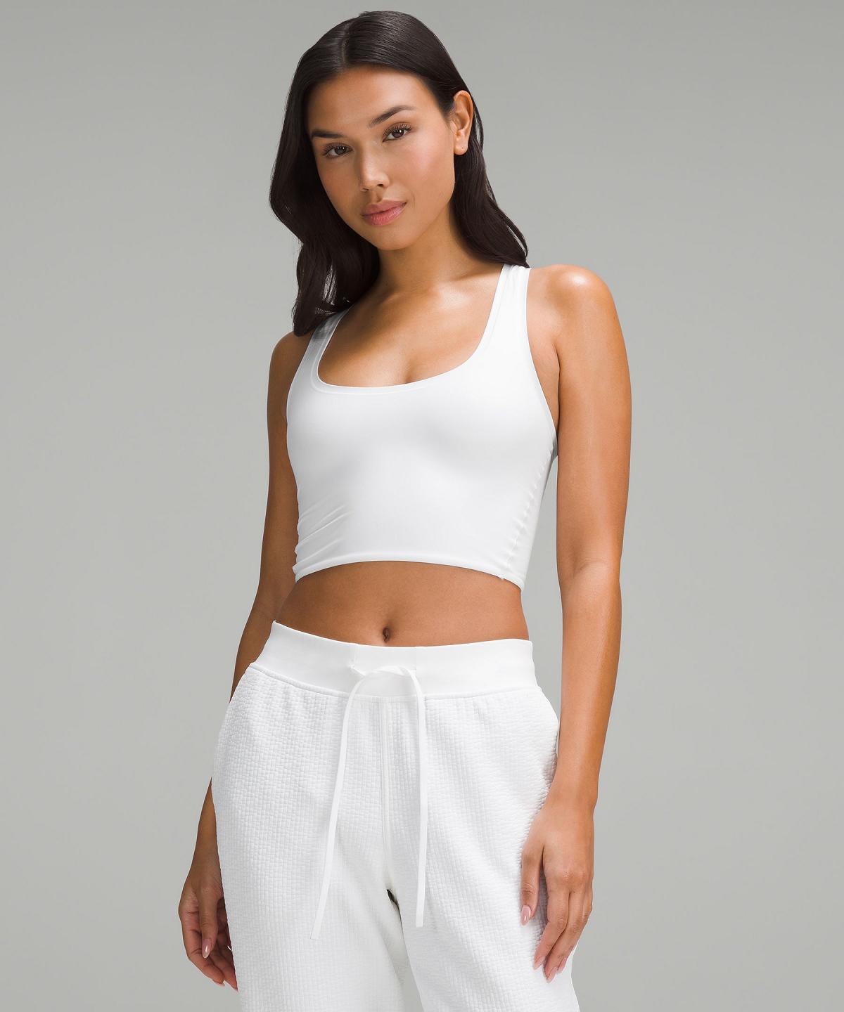 White Women Lululemon Wundermost Ultra-Soft Nulu Scoop-Neck Cropped Tank Tank Top | AU_LuLu98525